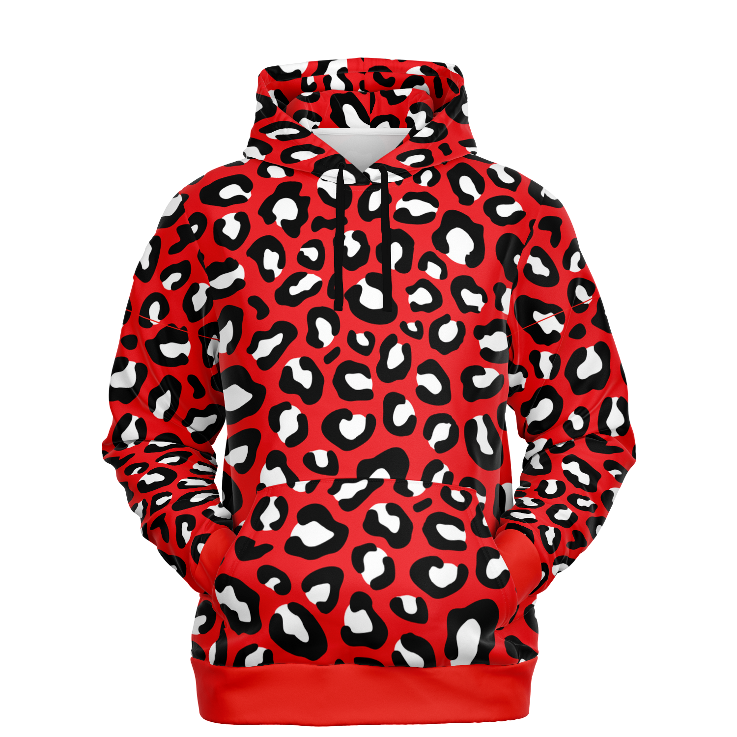 Shop Leopard Hoodie Red Black and White Pattern