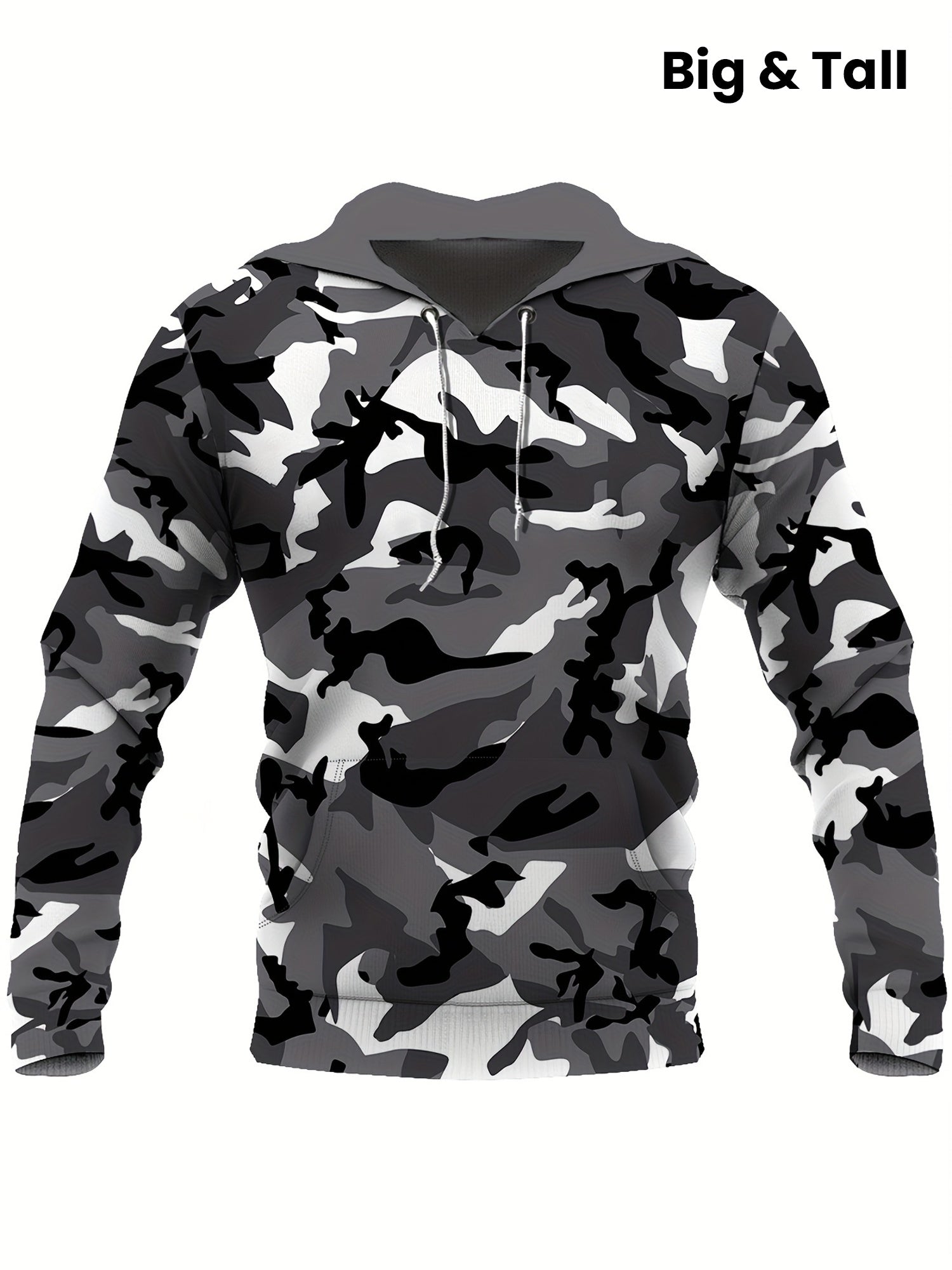 Plus Size Casual Camouflage Hoodie Sweatshirt with Pocket Camo Colors