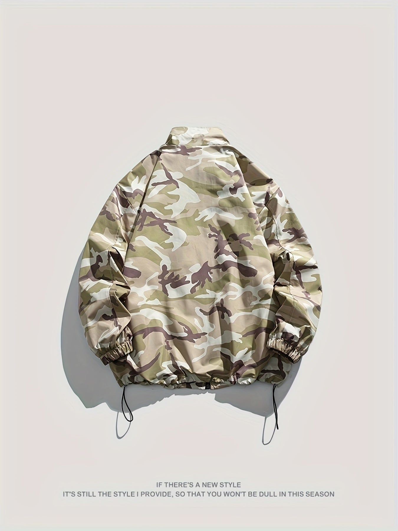 Military Style Men's Camo Jacket in Khaki and Green Camo Colors