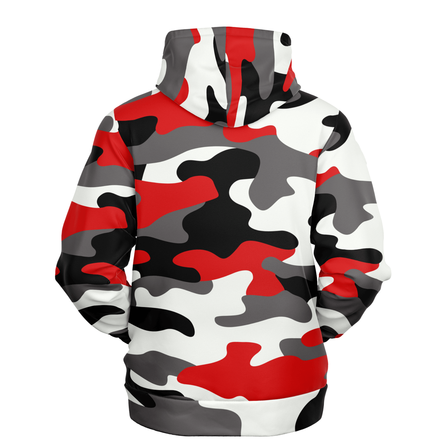 Camo Hoodie | Red, Black, and White Pullover Camo Colors