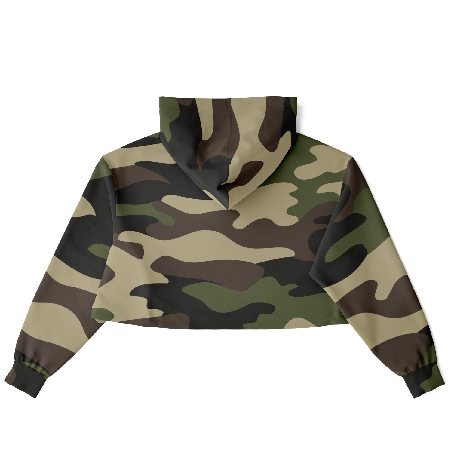 Cropped Hoodie For Women | Classic Green Camo Camo Colors