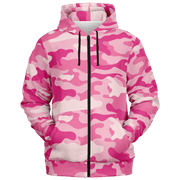 Zip-Up Hoodie | Lavender Pink Camouflage style Camo Colors