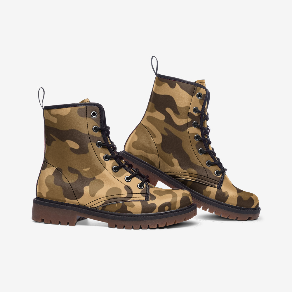 Camo Boots | Leather Camouflage in Classic Khaki Camo Colors
