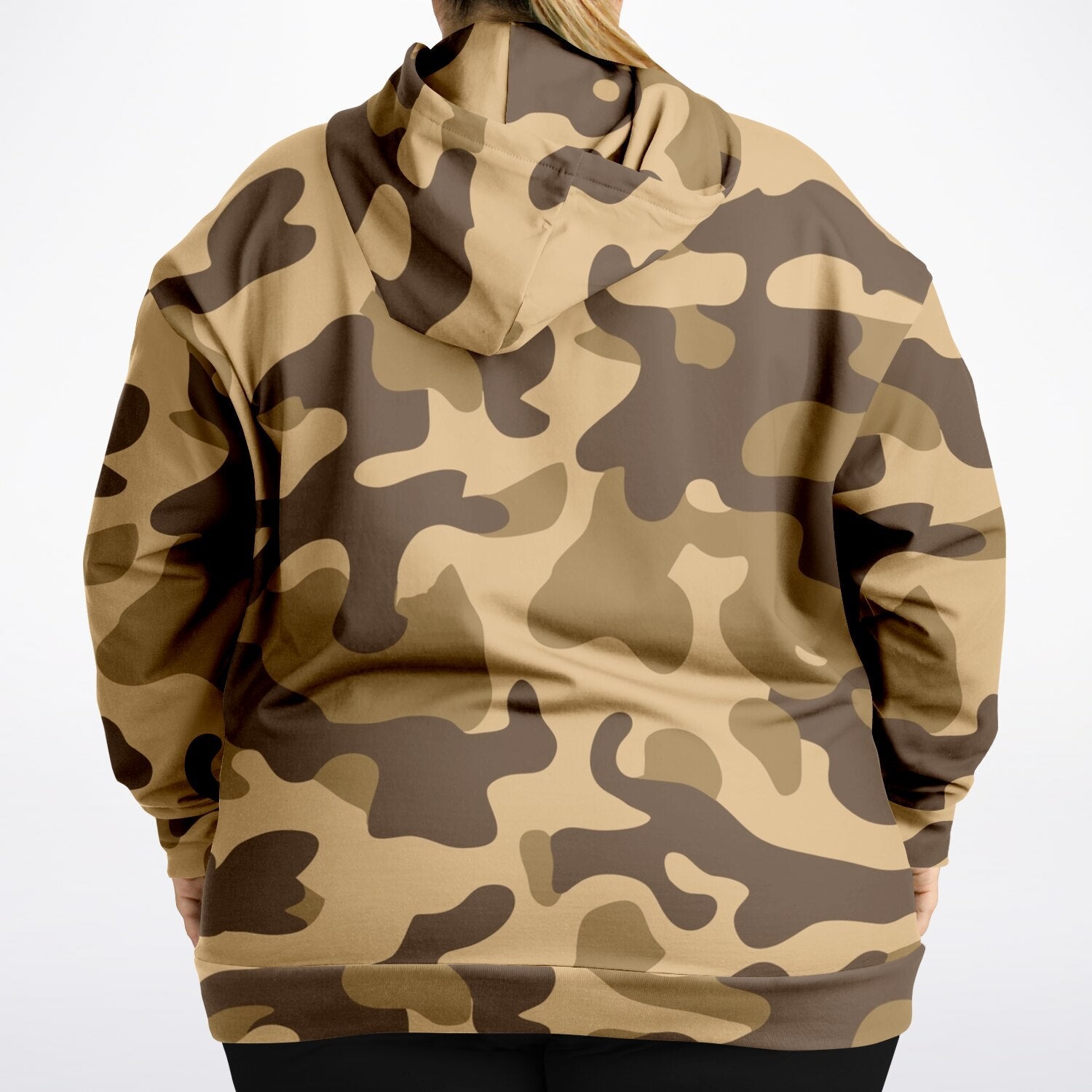 Plus-size Camo Hoodie in Khaki Camouflage Print | Camo Colors