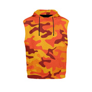 Sleeveless Camo Hoodie For Women | Orange and Red Camouflage Camo Colors