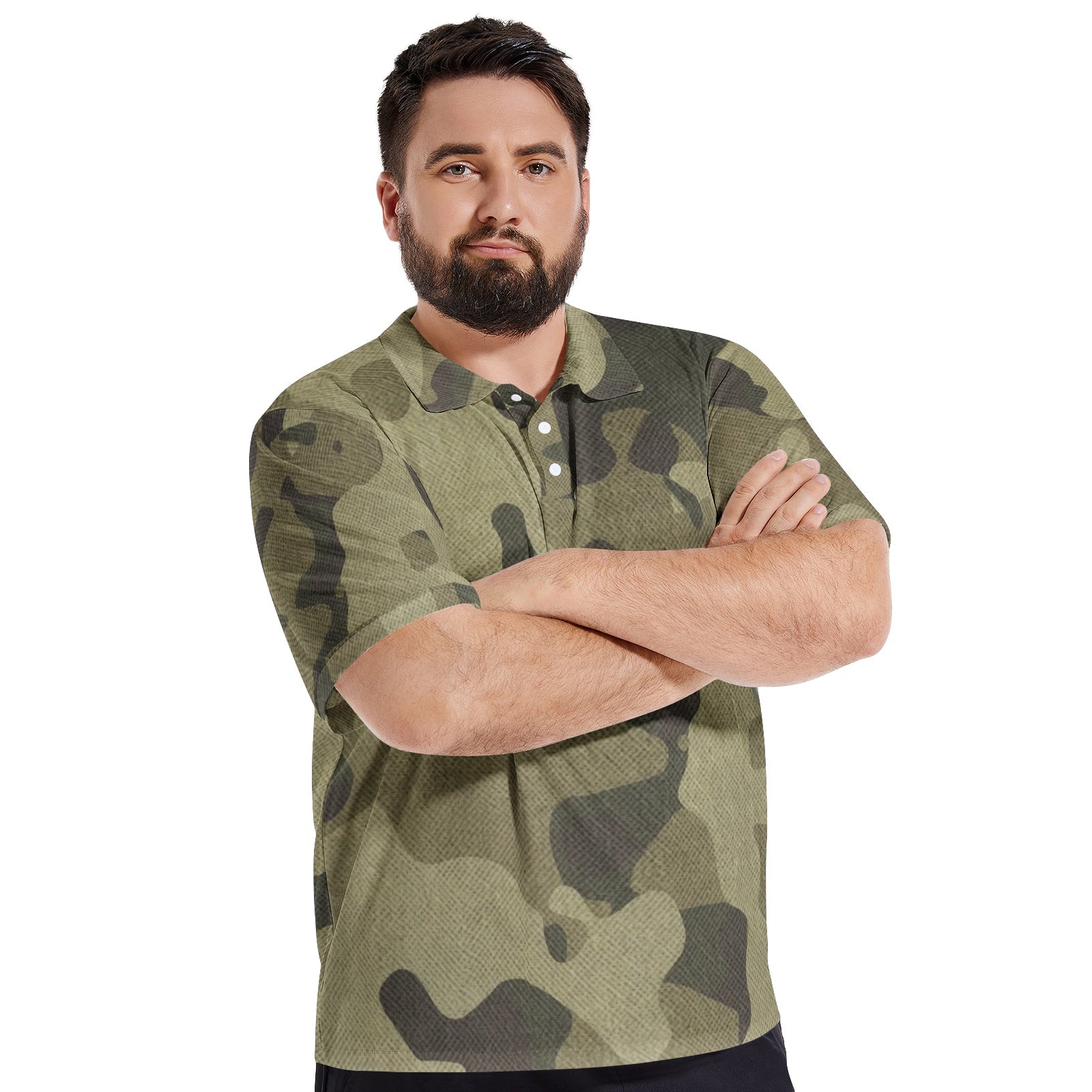 Camo Golf Shirt | Green Fabric Camo Colors