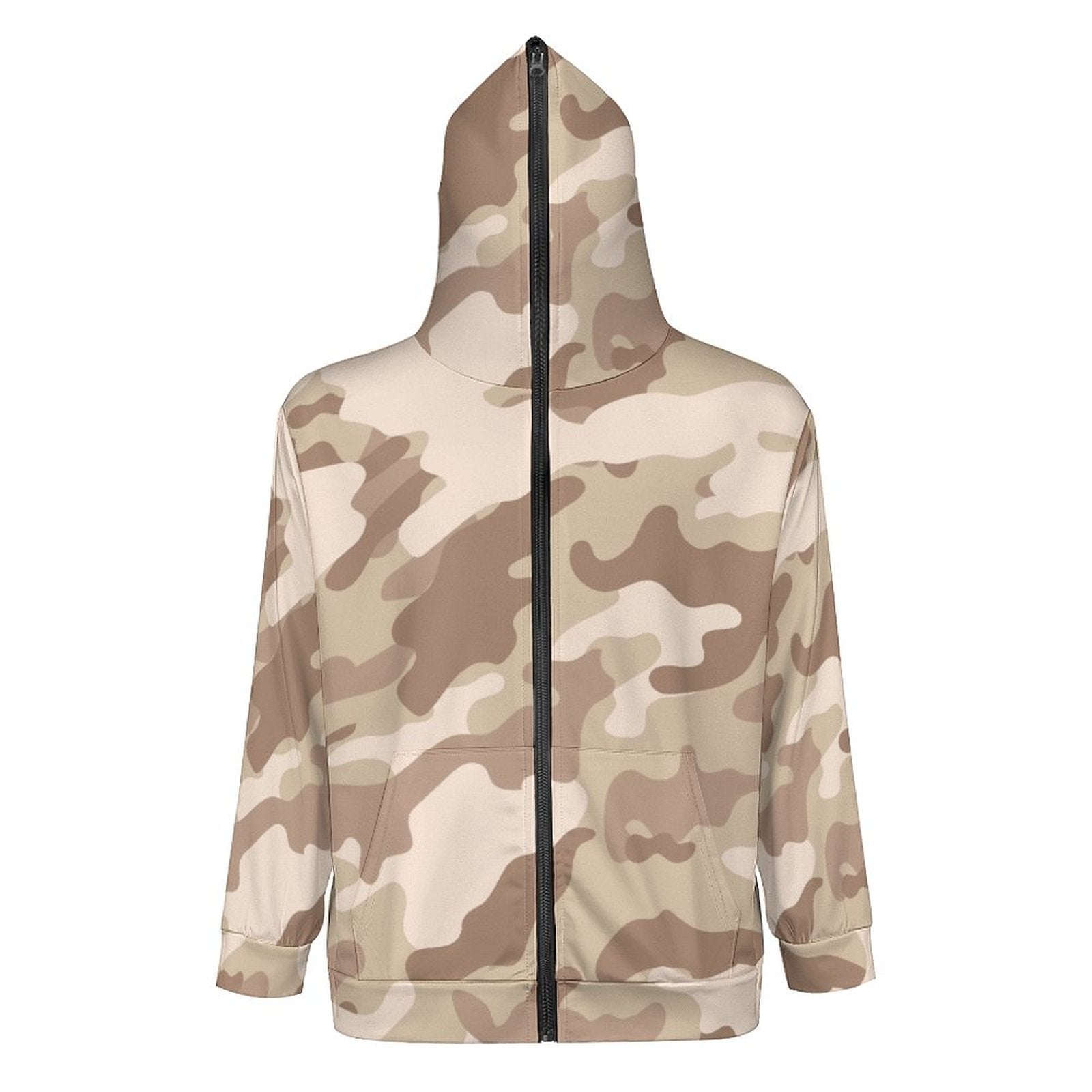 Zip Camo Hoodie | Desert Brown Camouflage Camo Colors