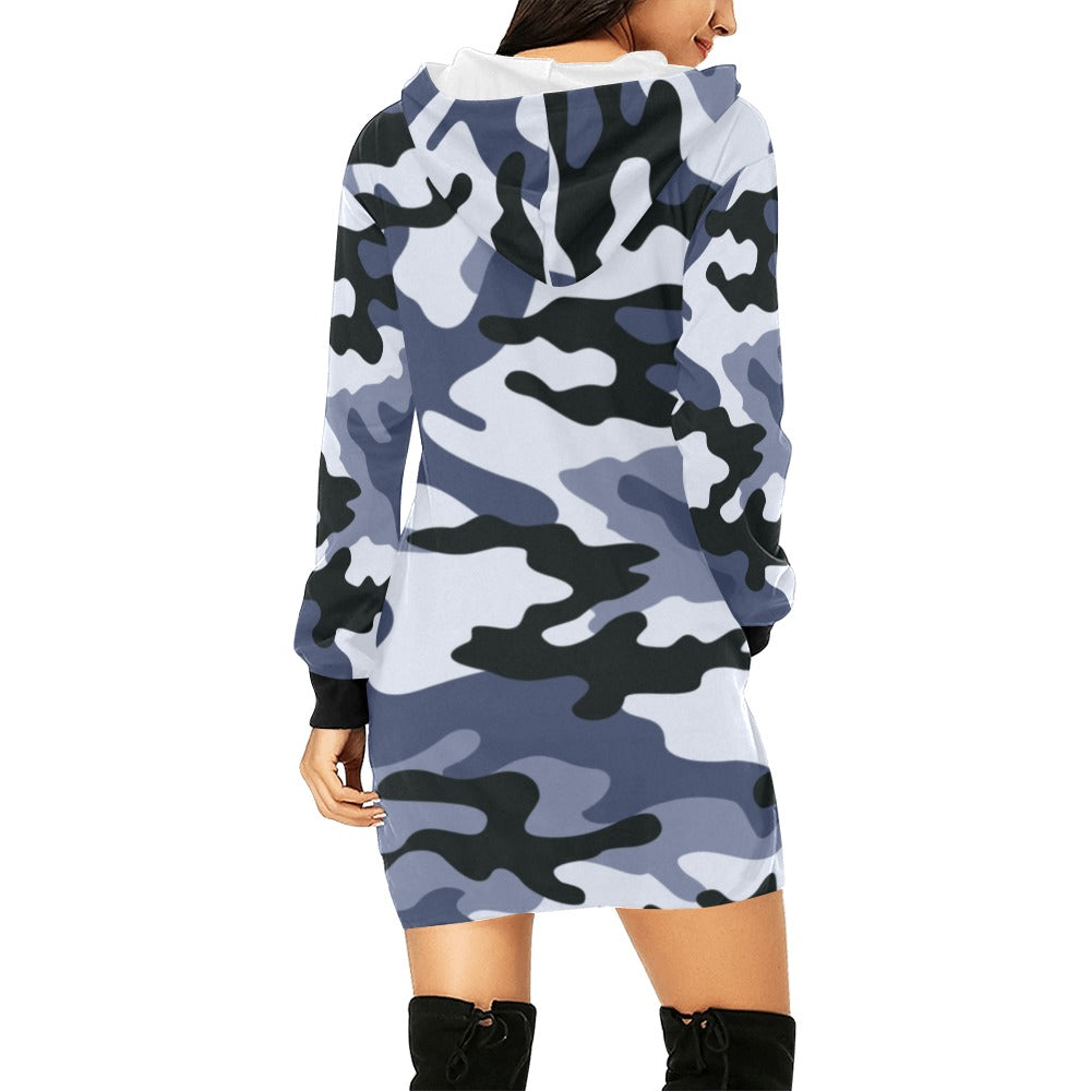 Camo Hoodie Dress | Light Blue Camo Colors
