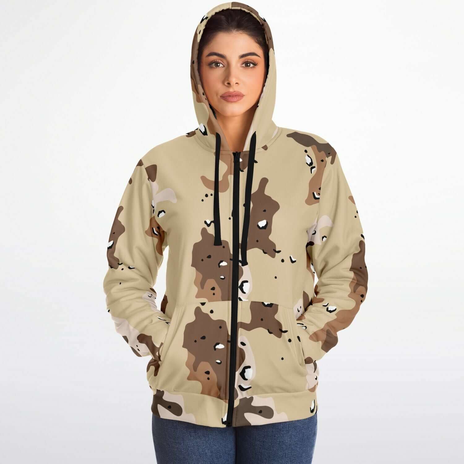 Microfleece Zip Hoodie | Marines Military Camo Print Camo Colors