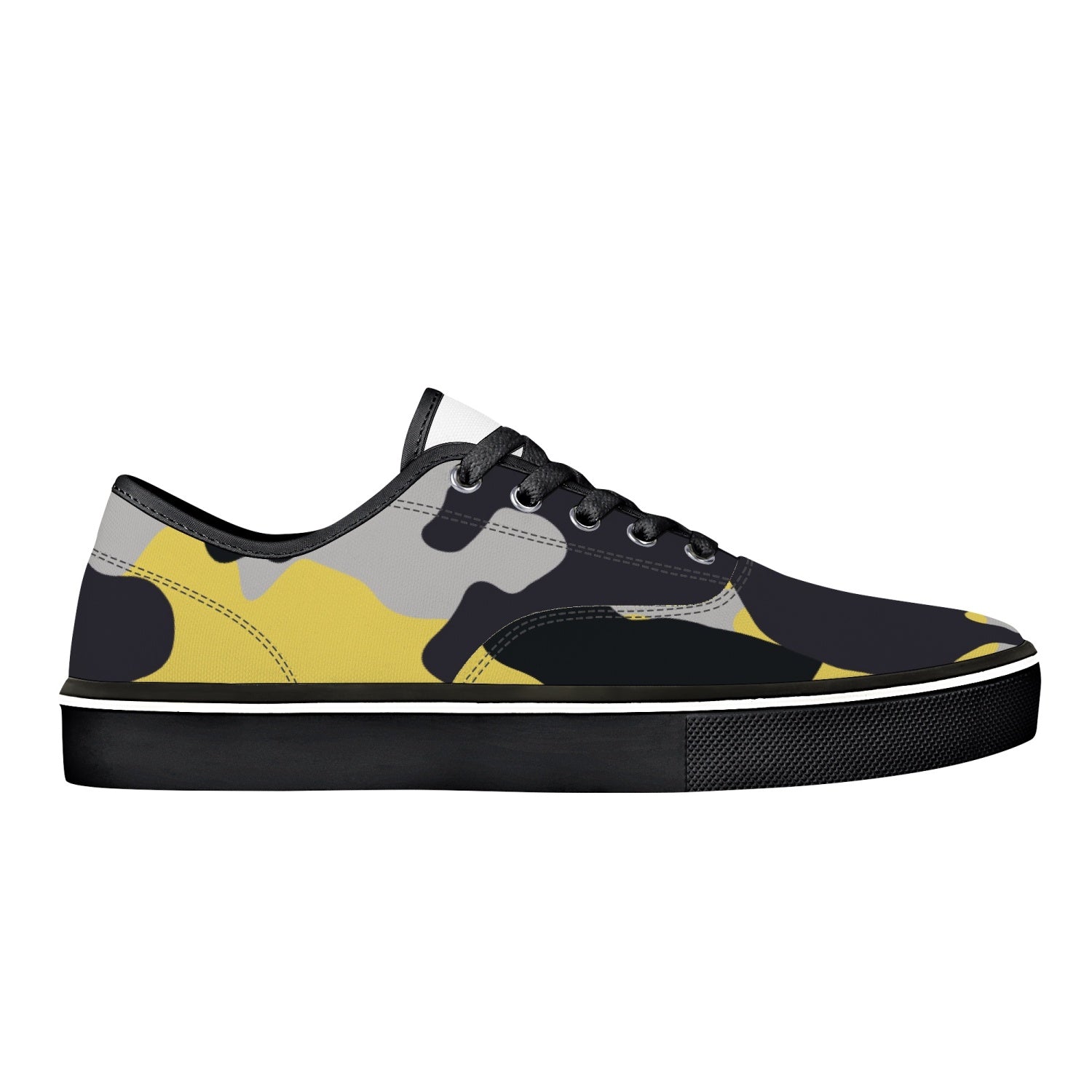 Camo Skate Shoes | Yellow, Black, and Silver Camouflage Camo Colors