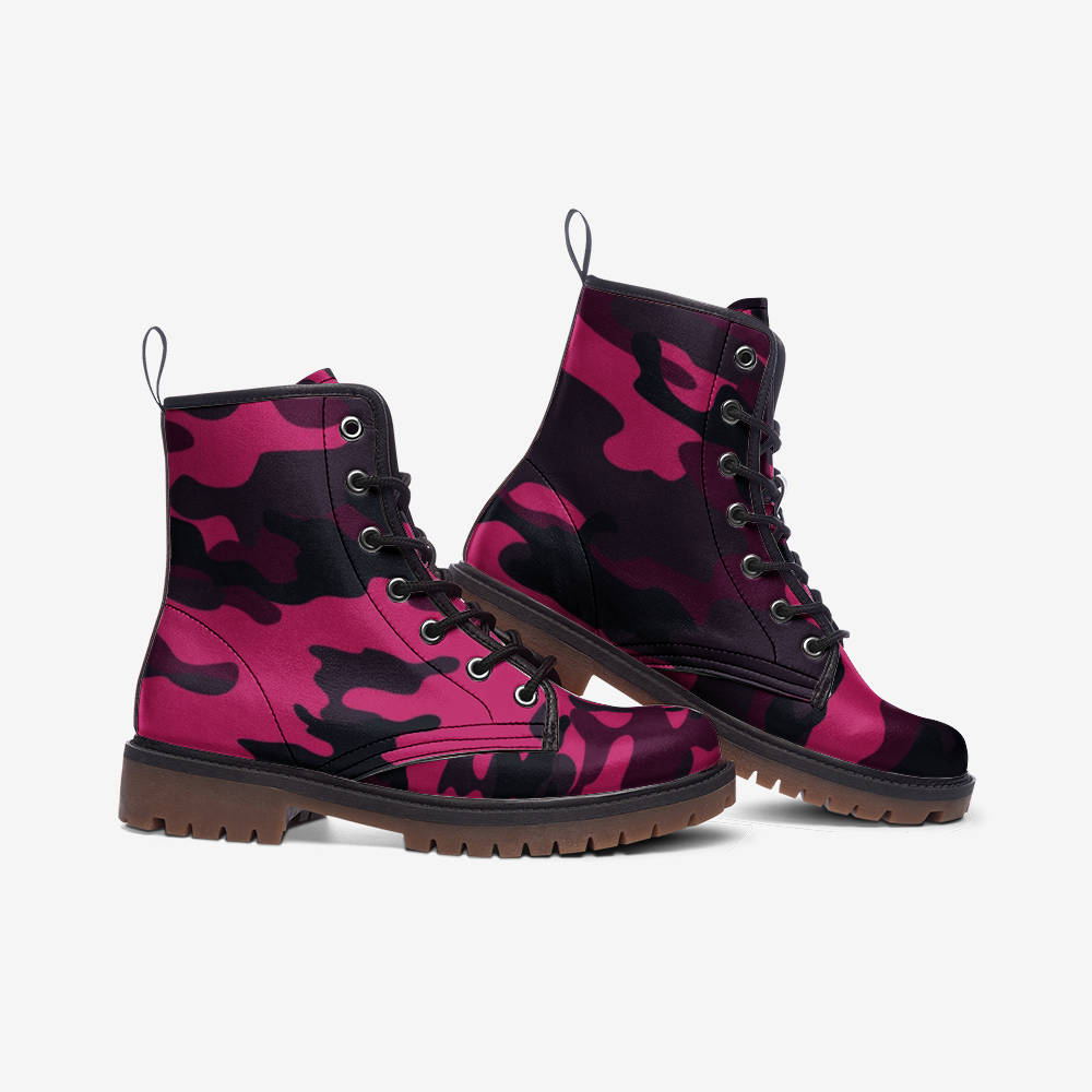 Pink Camo Boots | Onyx & Deep Blue Mixed Camouflage Camo Colors