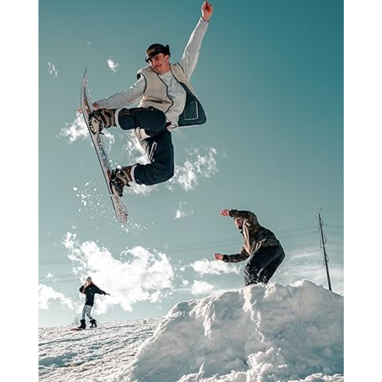 Men's Designer Ski Jacket | Warm Fleece with Detachable Hood Camo Colors