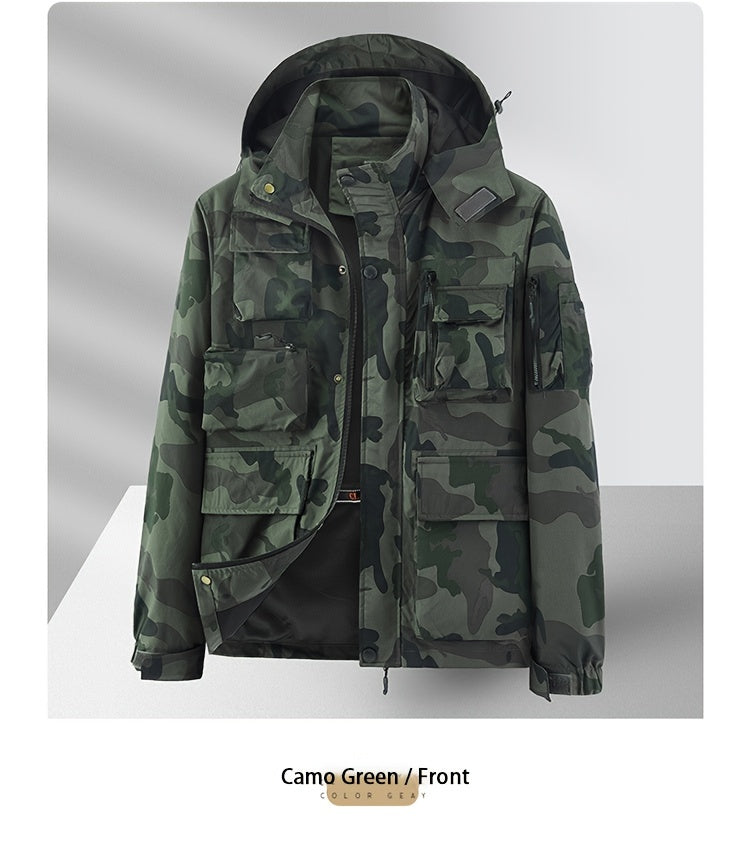 Men's Camo Jacket | Outdoor Stylish with Removable Hood Camo Colors