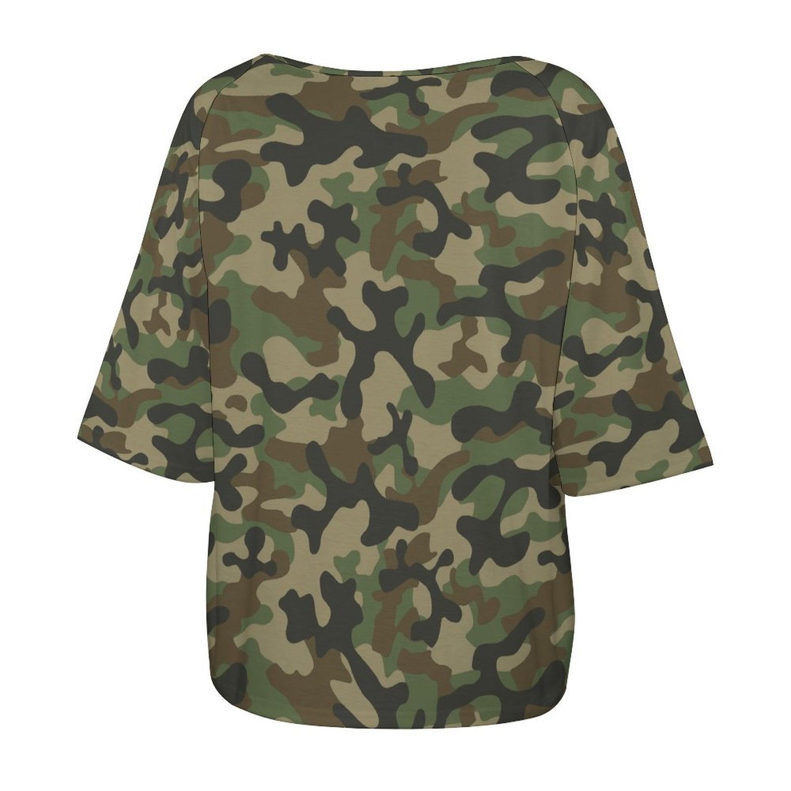 Camo Shirt | Off The Shoulder Top | Military Brown Camo Colors