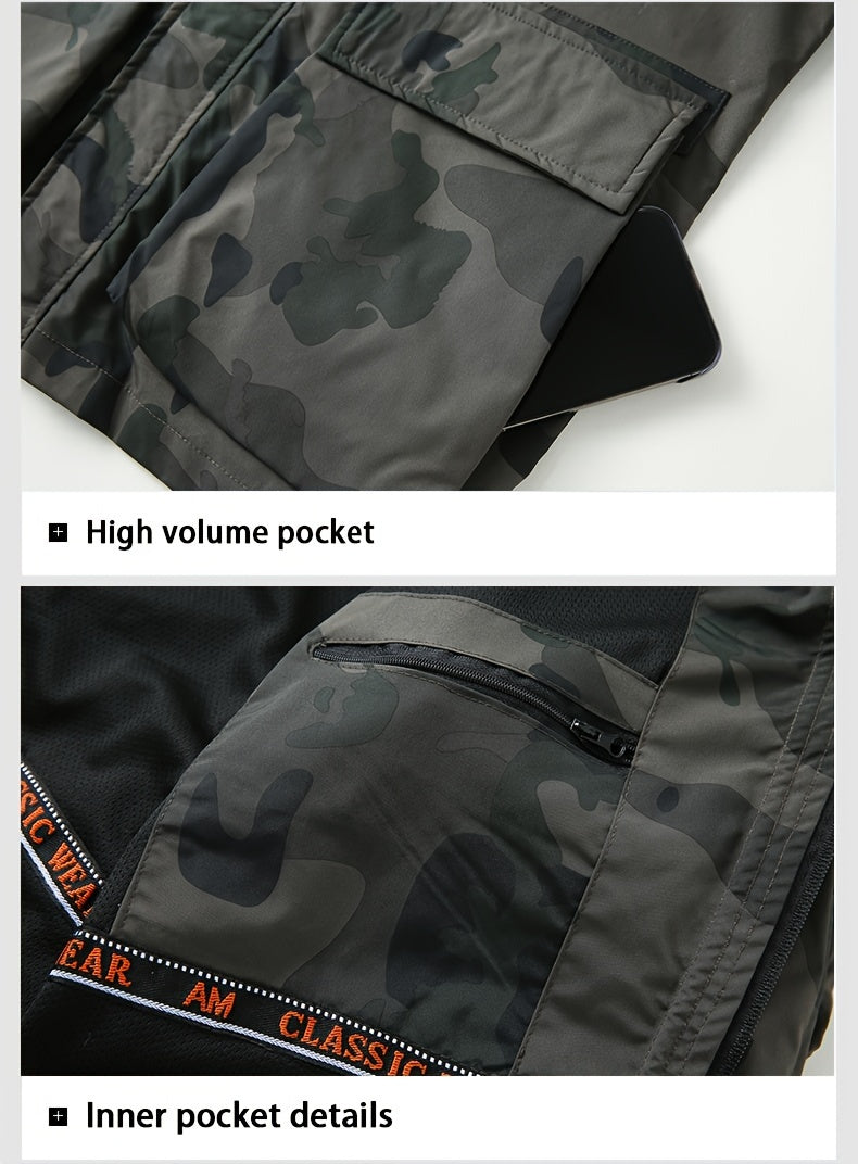 Men's Camo Jacket | Outdoor Stylish with Removable Hood Camo Colors