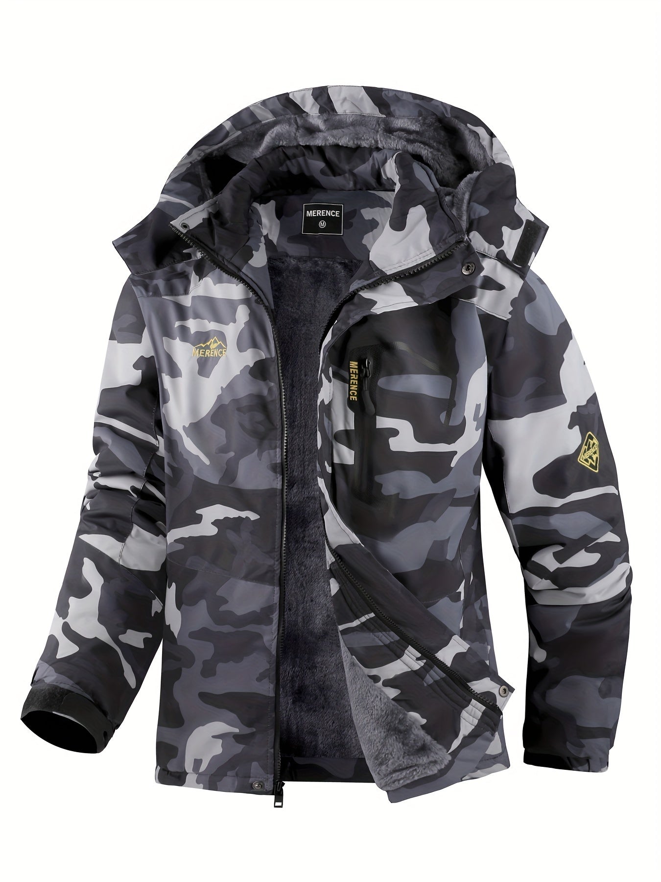 Men's Mountain Ski Jacket Windproof Jacket | Slate Grey Camo Colors
