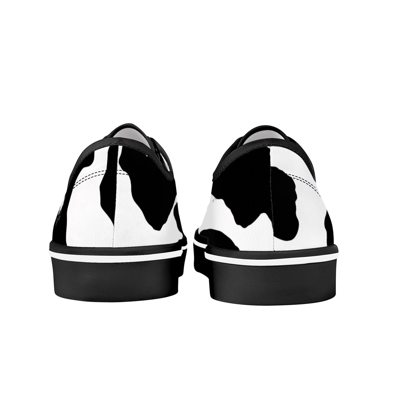 Camo Skate Shoes | Black & White Cow Print Camo Colors