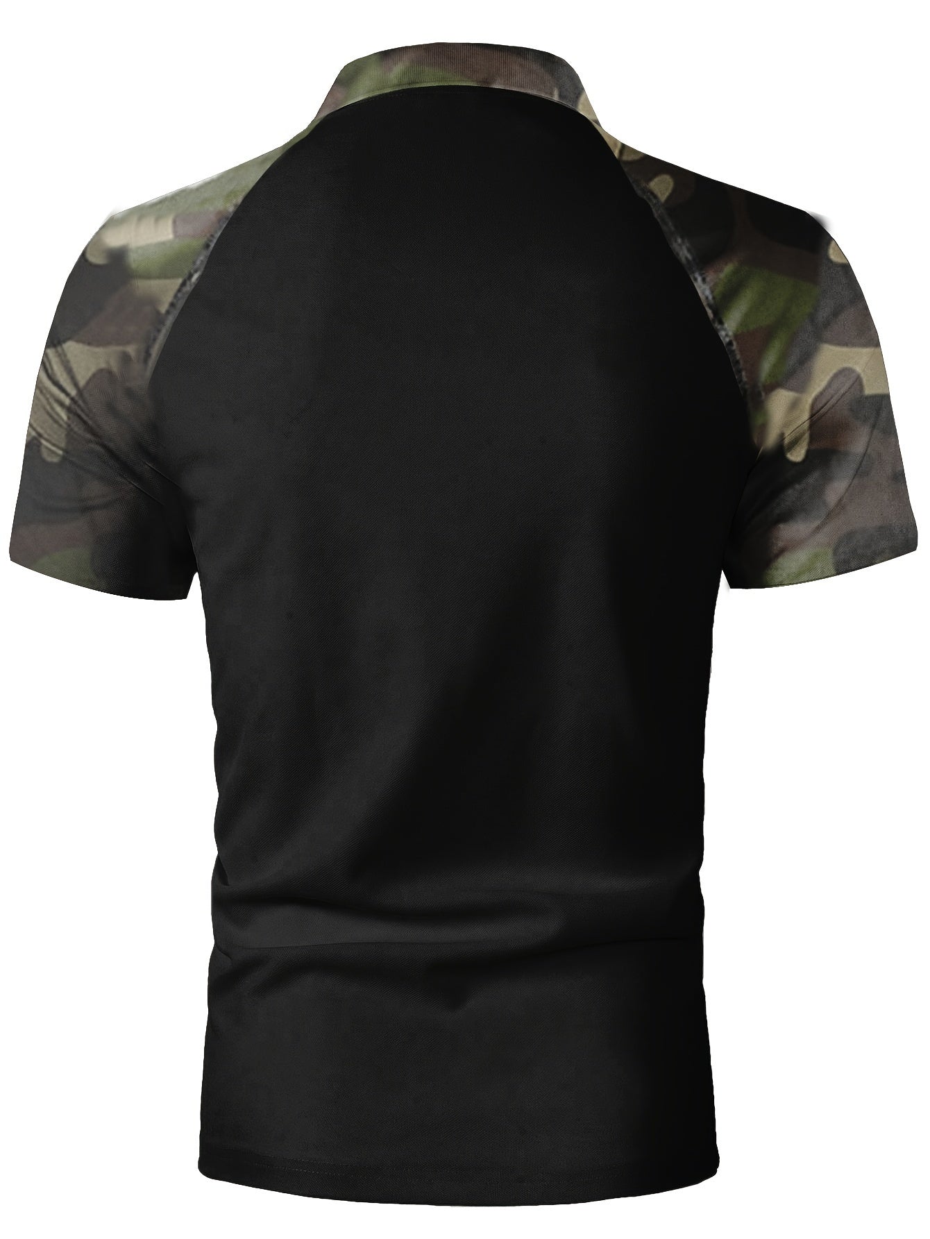 Men's Camouflage Splicing Print Golf Shirt for Spring and Fall Camo Colors
