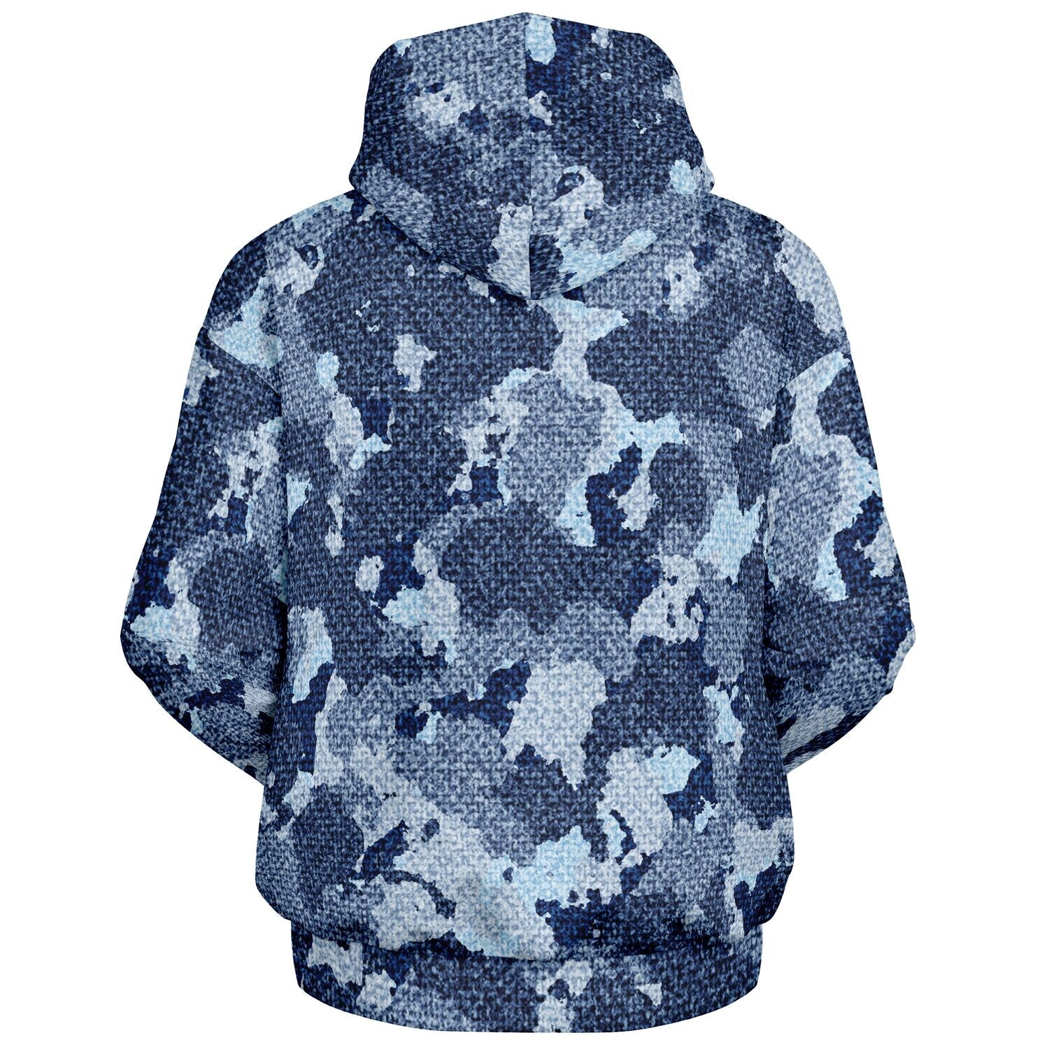Denim Oversized Hoodie | Blue Camouflage Cloth Pattern | Camo Colors