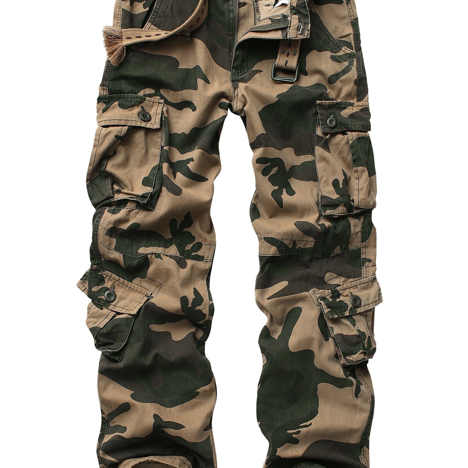 Men's Camo Cargo Pants - Durable Cotton, Multi-Pocket Design Camo Colors