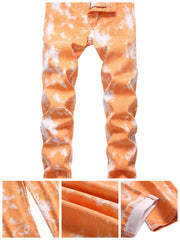 Men's printed slim-fit stretch jeans casual trousers Camo Colors