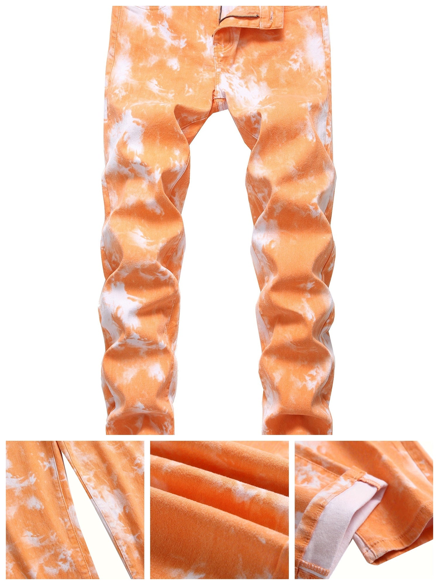 Men's printed slim-fit stretch jeans casual trousers Camo Colors