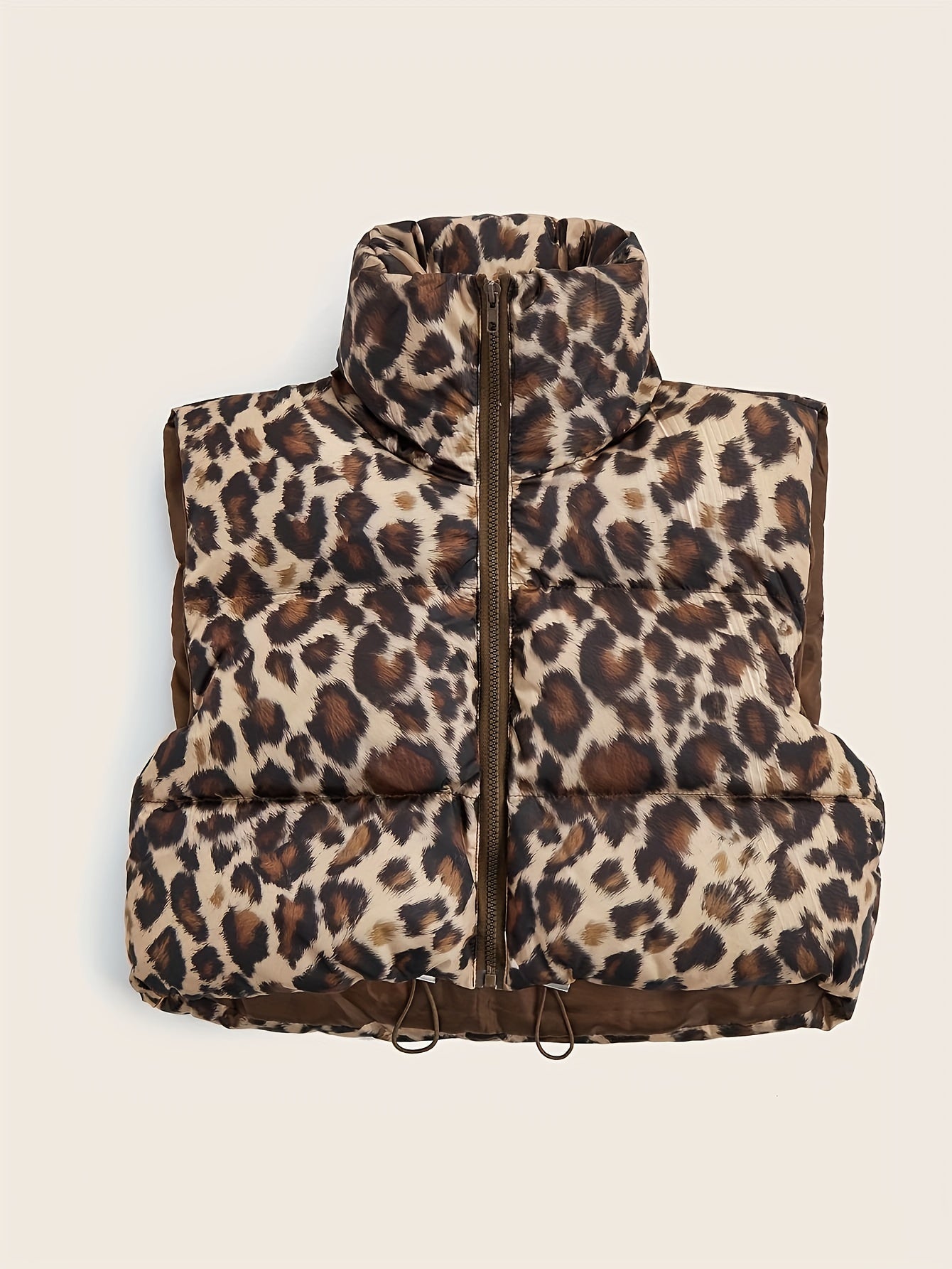 Women's Leopard Print High-Neck Padded Coat | Camo Colors