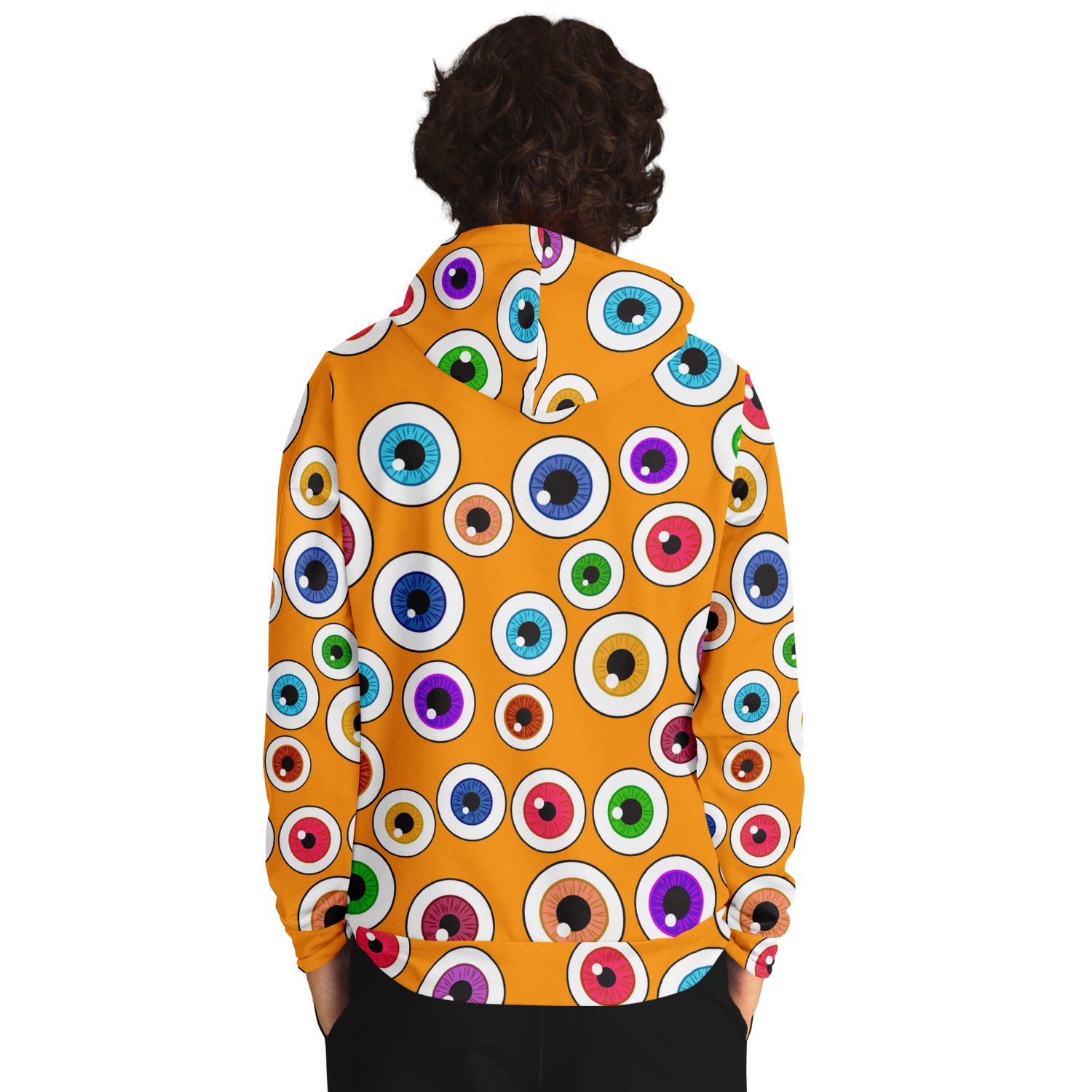 Orange Halloween Hoodie | Creepy Cute Eyeballs Camo Colors