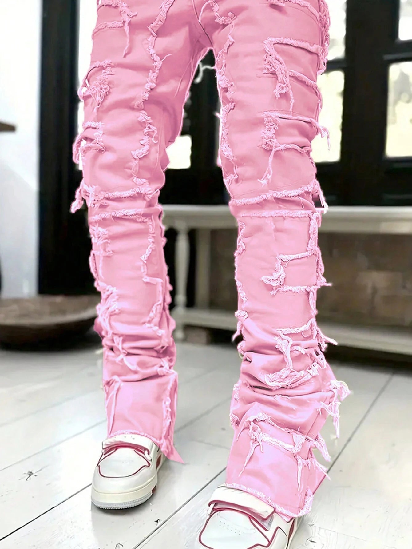 Men's Camo Print Ripped Jeans Camo Colors