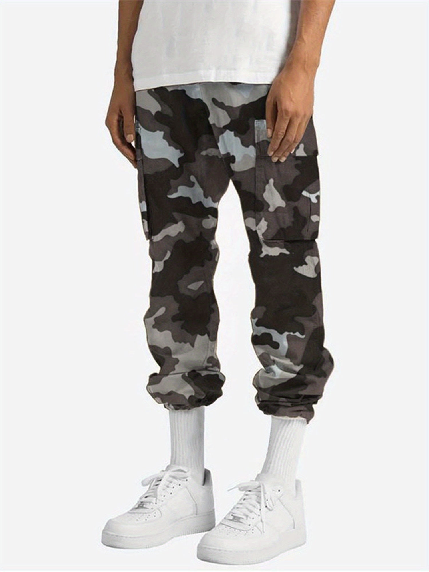 Men's Camouflage Print Cargo Jogger Sweatpants | Camo Colors