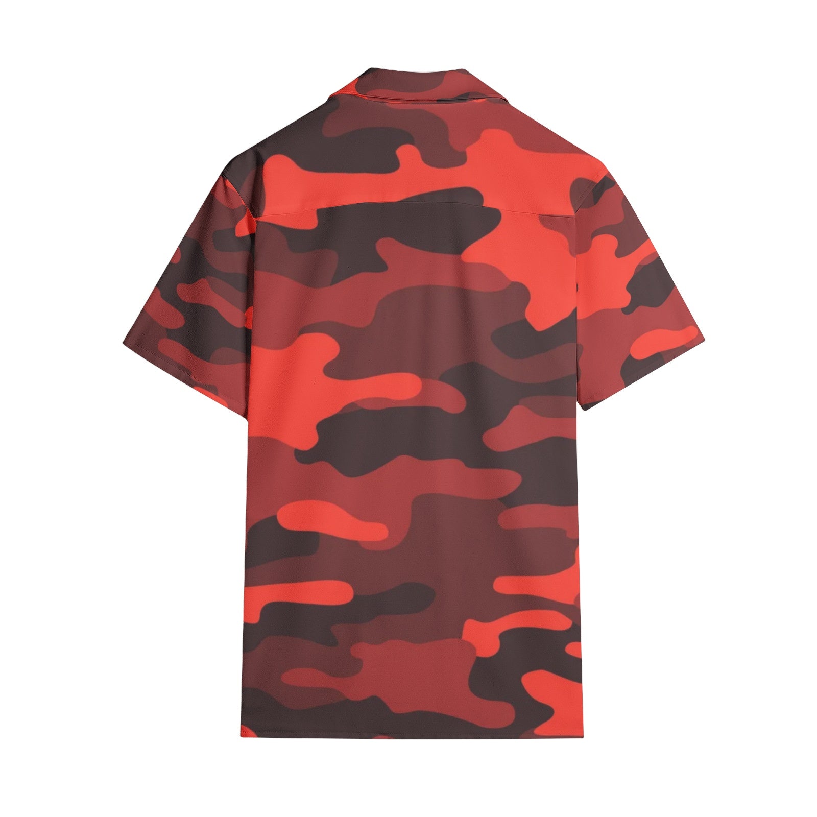 Cotton Camo Shirt For Men | Red & Black Short-Sleeve Camo Colors