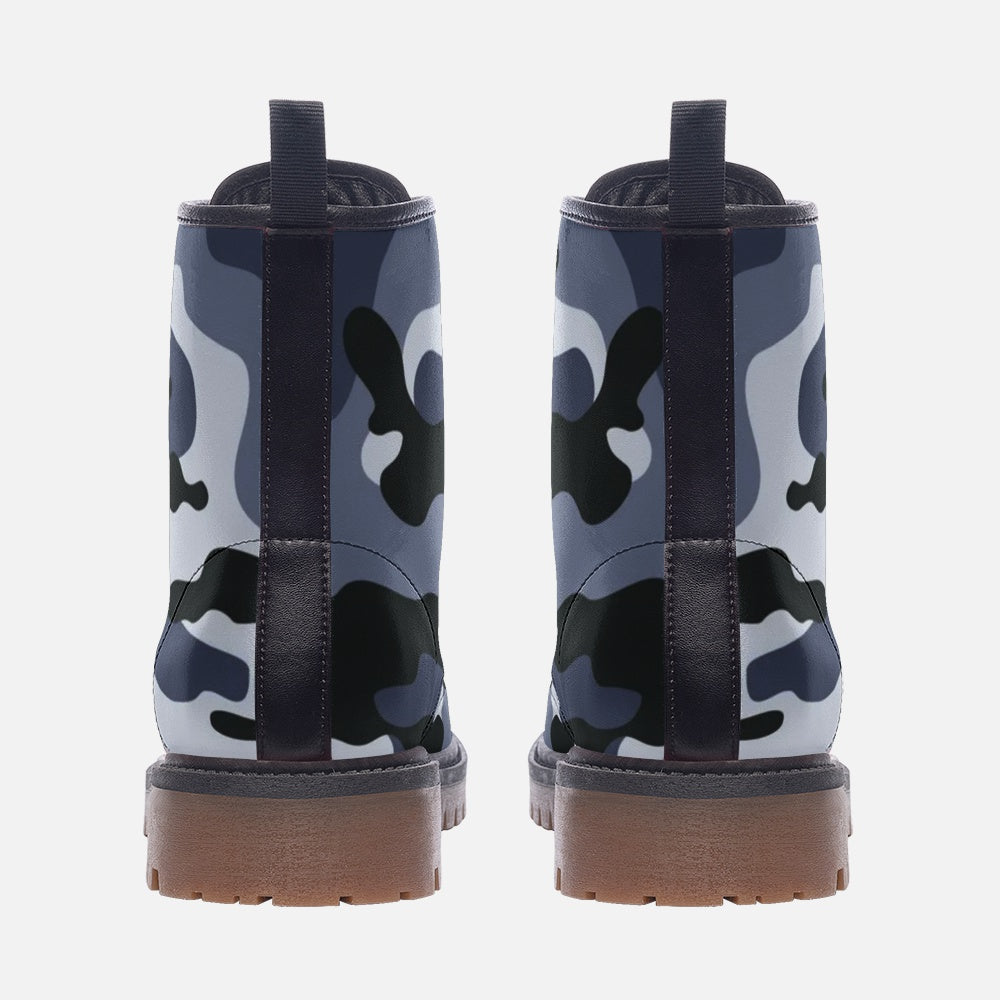 Camo Boots | Leather Camouflage in Light Blue Camo Colors