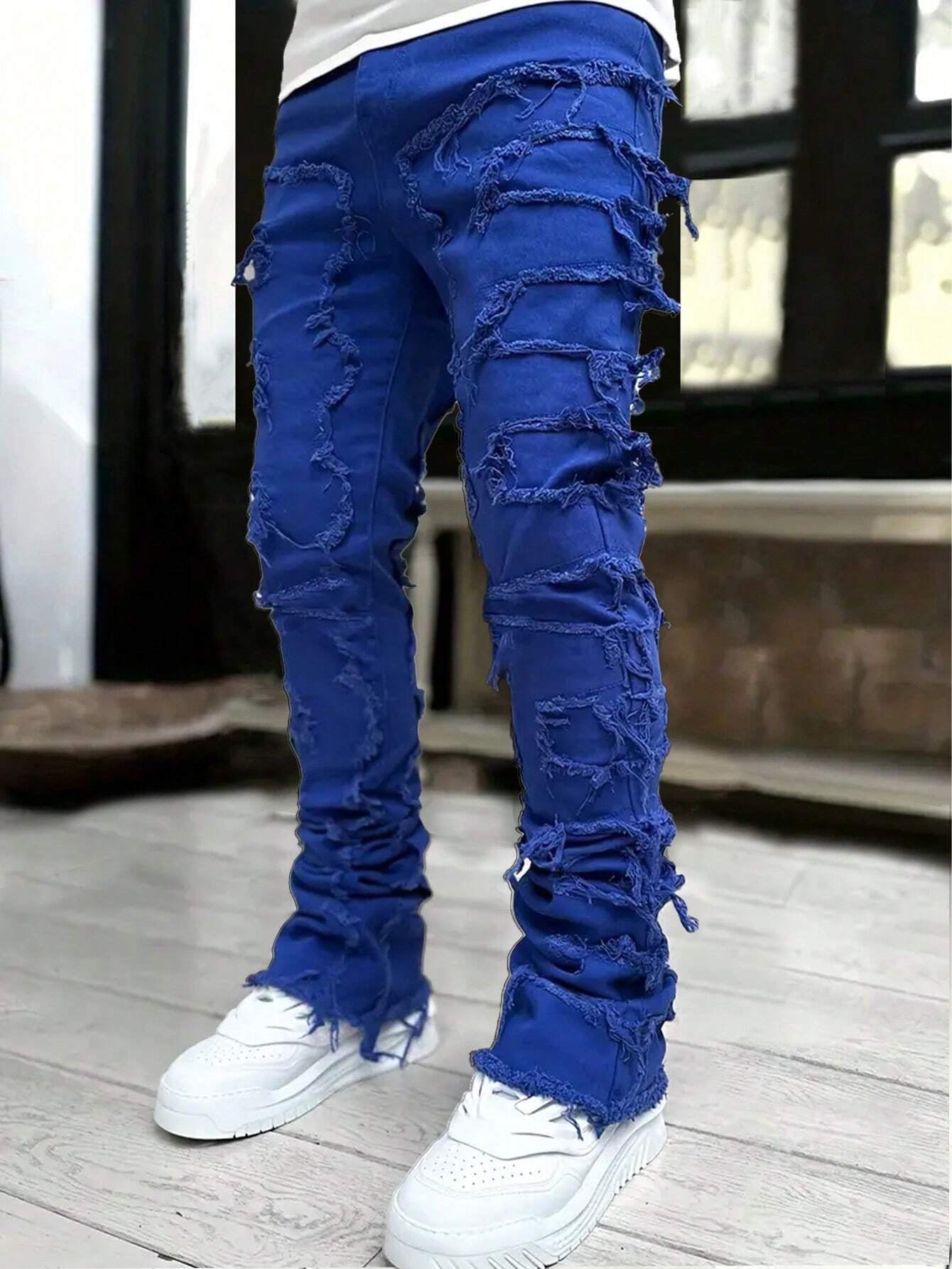 Men's Camo Print Ripped Jeans Camo Colors