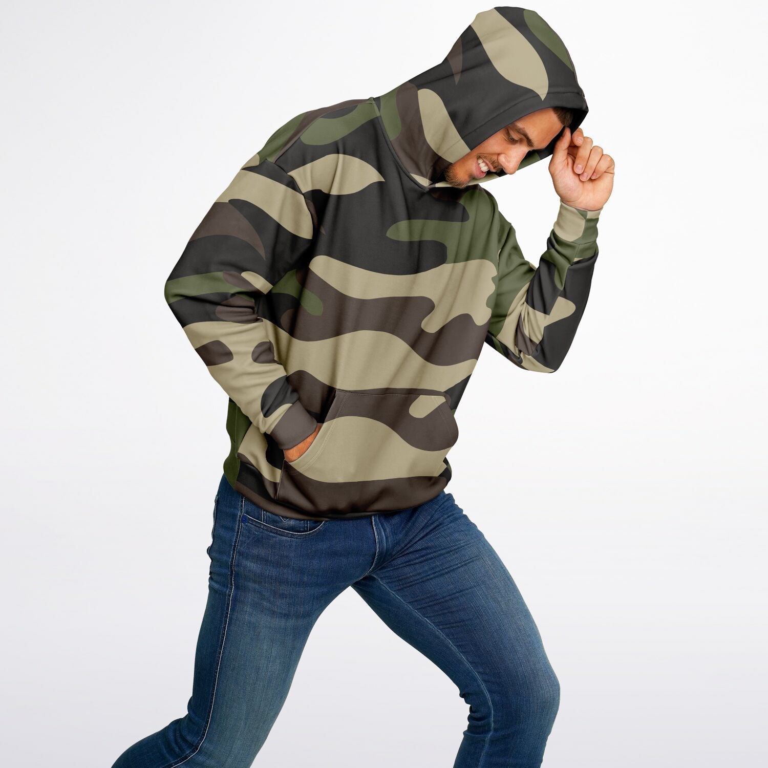 Green Oversized Camo Hoodie | Classic Camouflage Print | Camo Colors