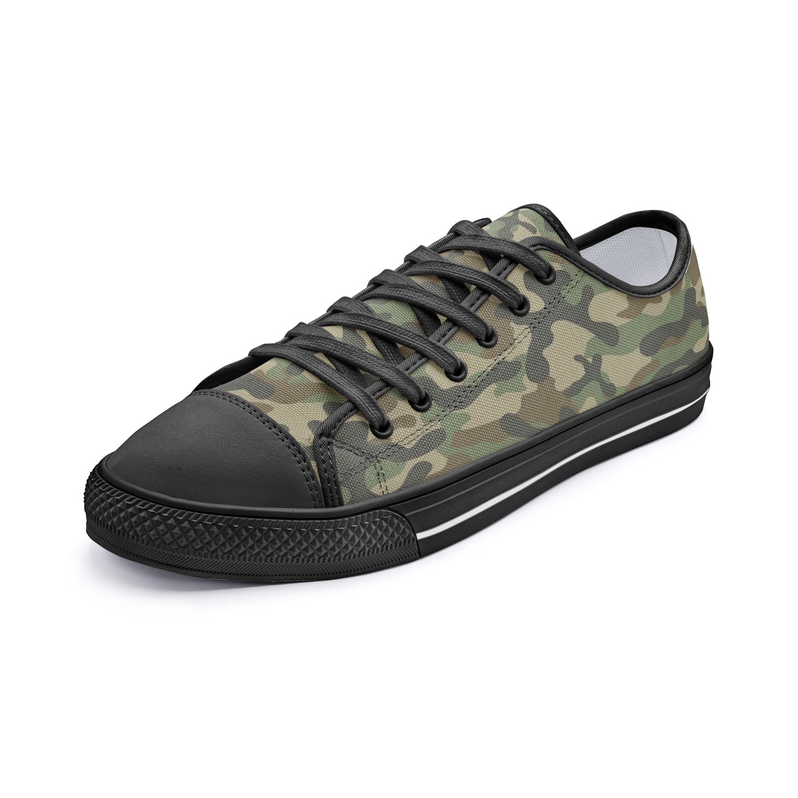 Camo Shoes | Low Top Canvas | Military Brown Camouflage Camo Colors