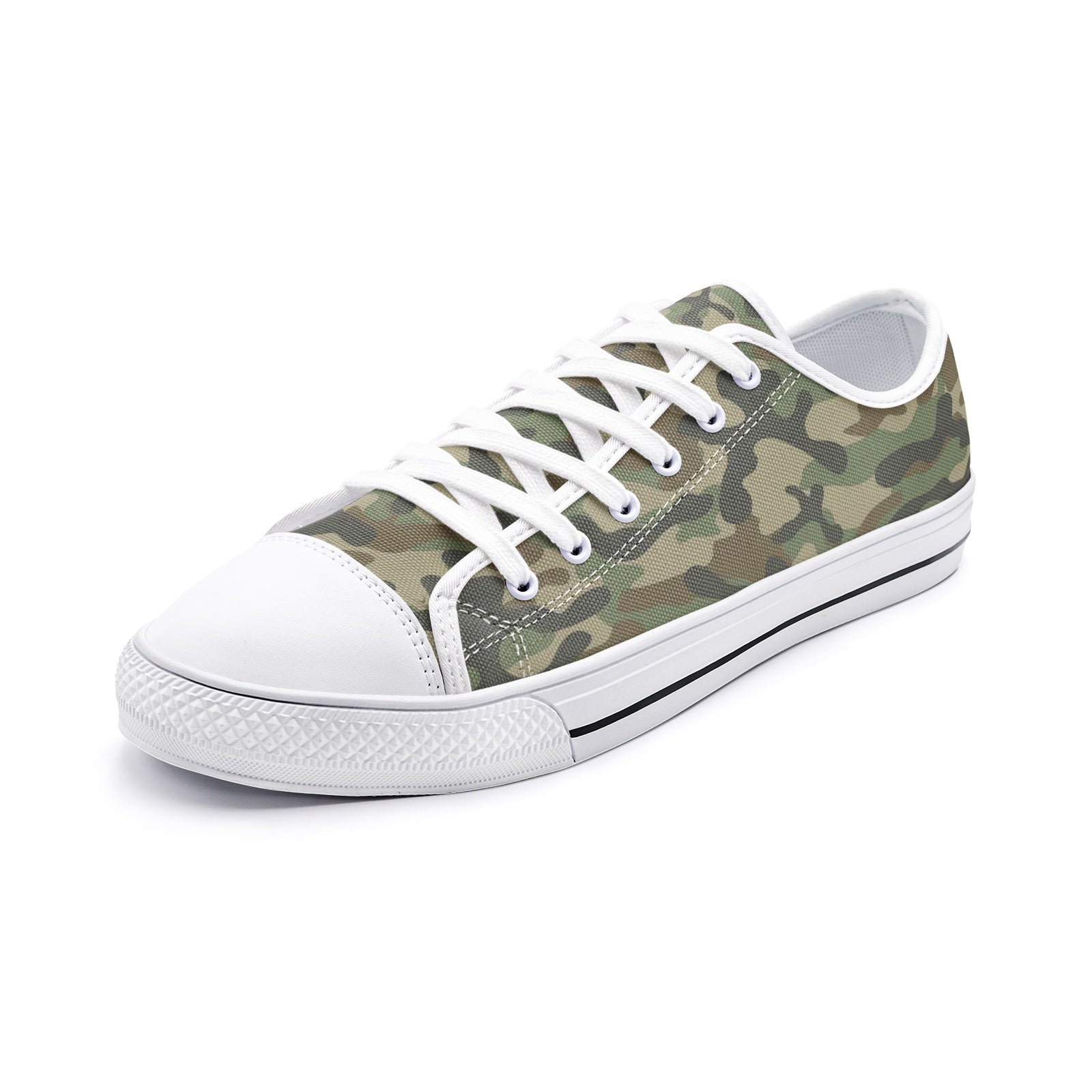 Camo Shoes | Low Top Canvas | Military Brown Camouflage Camo Colors