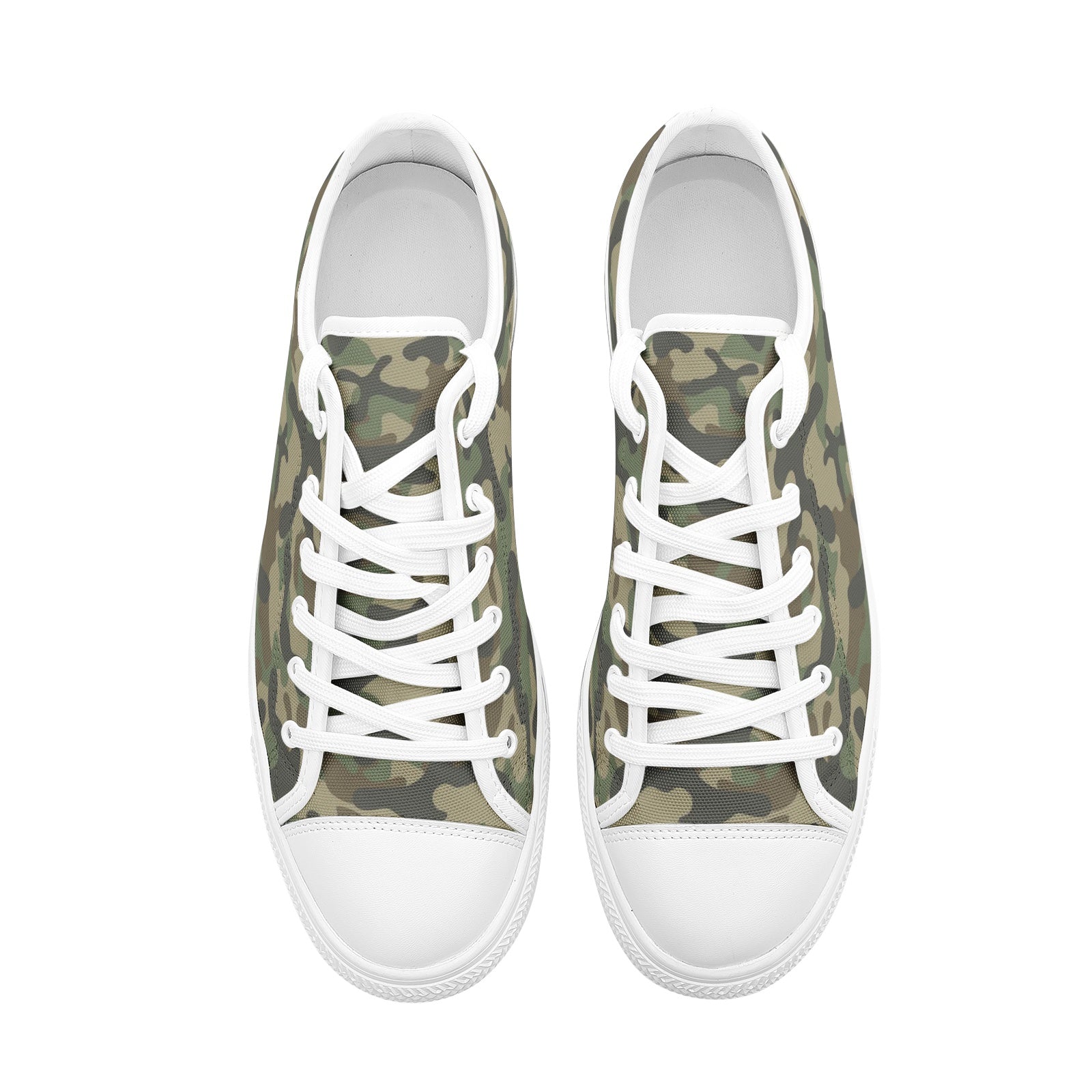 Camo Shoes | Low Top Canvas | Military Brown Camouflage Camo Colors