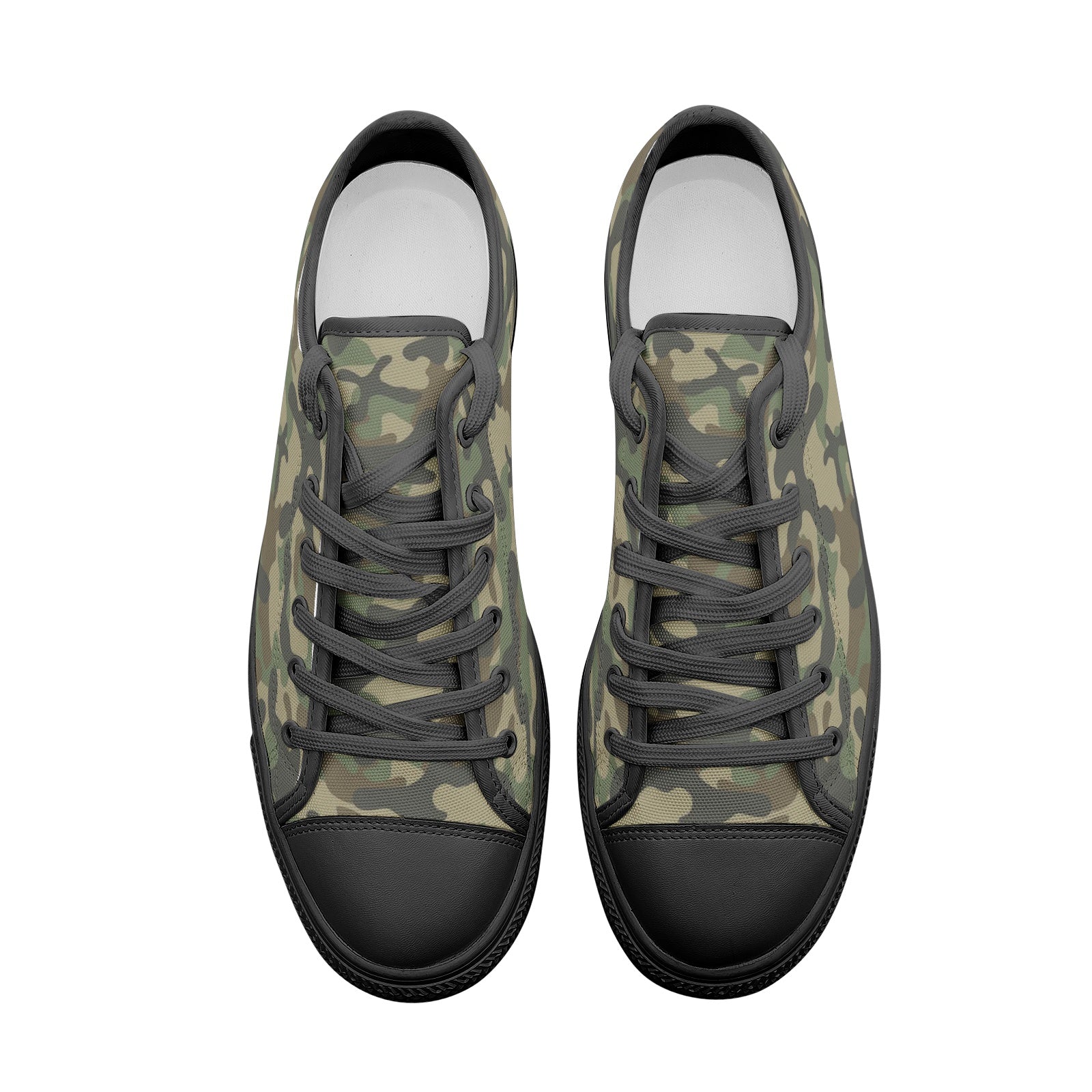 Camo Shoes | Low Top Canvas | Military Brown Camouflage Camo Colors