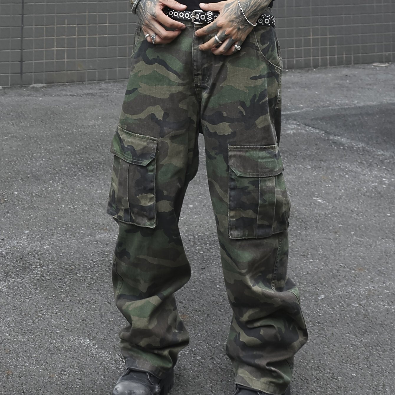 Men's Loose Fit Camouflage Print Jeans | Denim Camo Pants Camo Colors