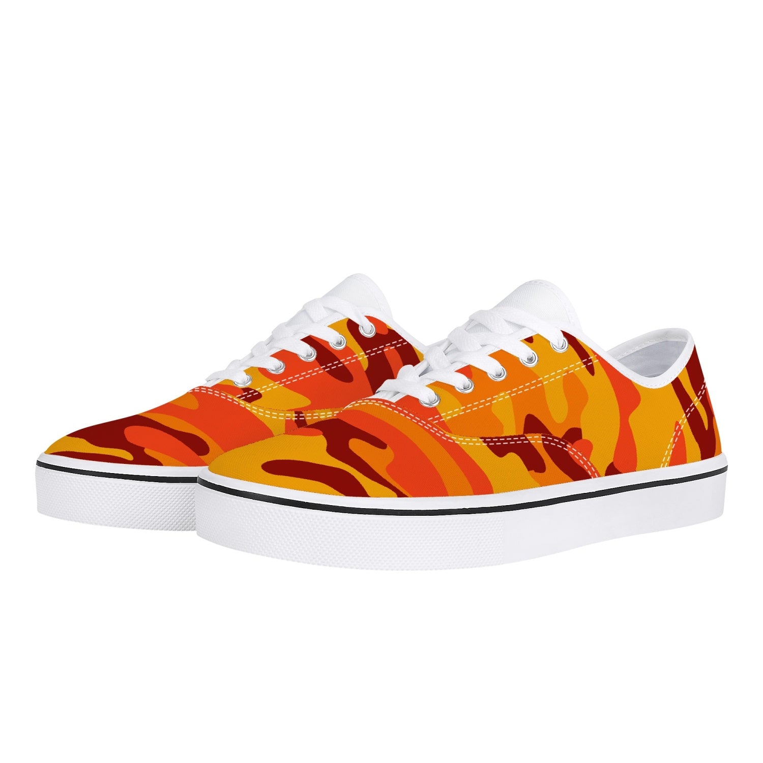 Camo Skate Shoes | Orange & Red Camouflage Camo Colors