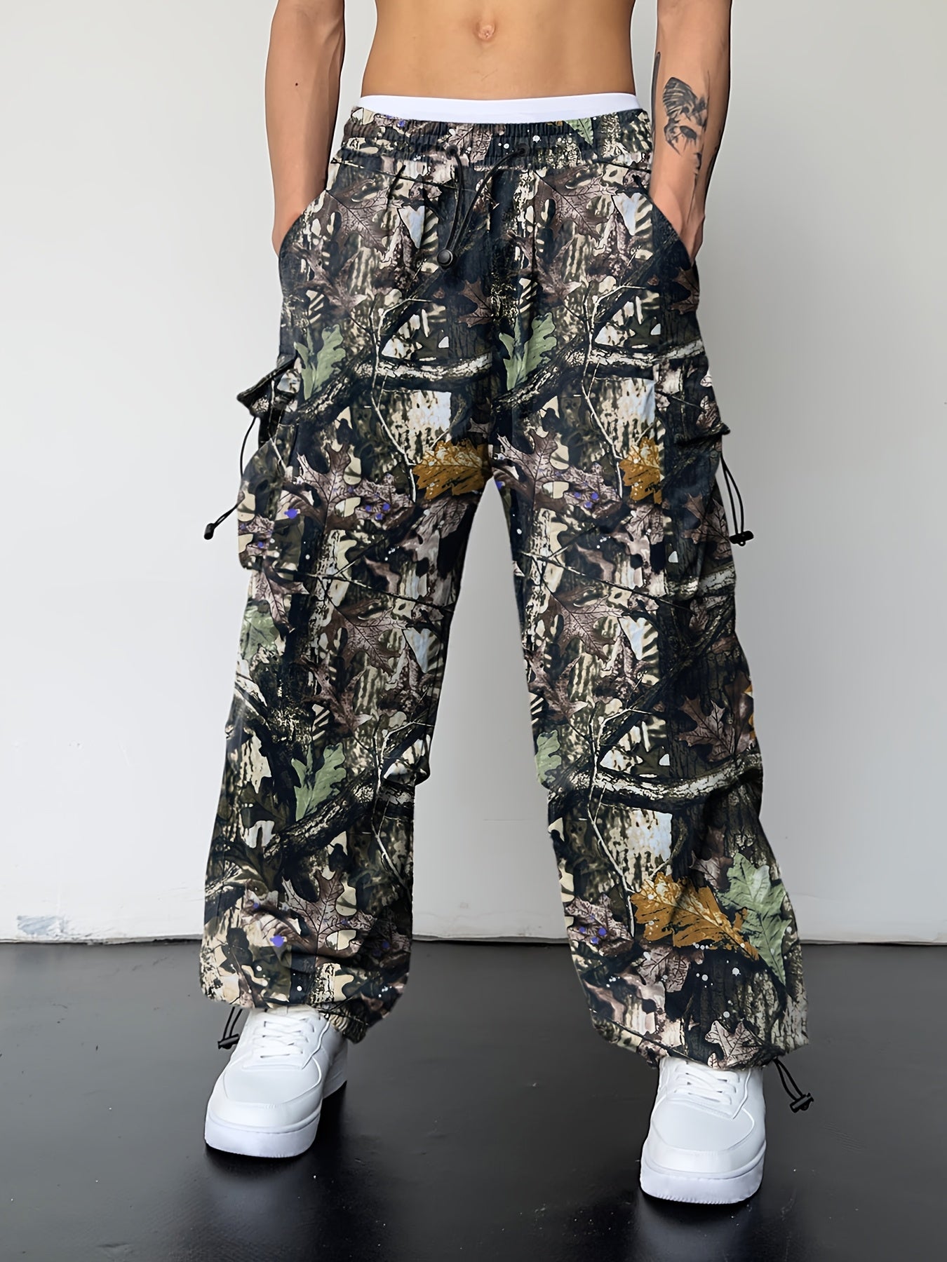 Men's Camo Cargo Pants with Multi-Pocket | Loose Fit Camo Colors