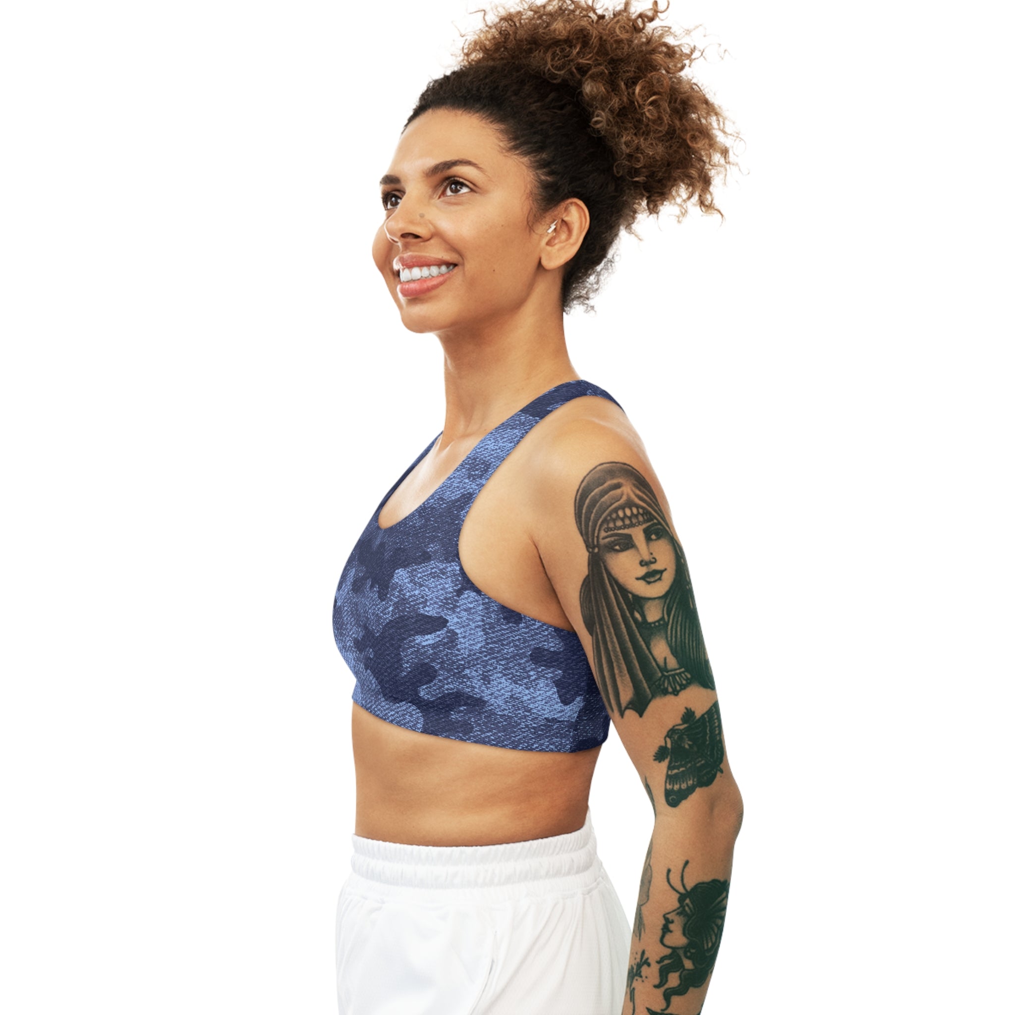 Camo Bra | Denim Blue Sports Camouflage Camo Colors