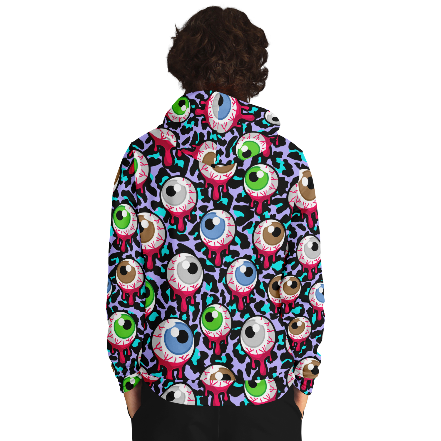 Zombie Hoodie | Bloody Alien Eyeballs, Creepy & Psychedelic Camo Colors