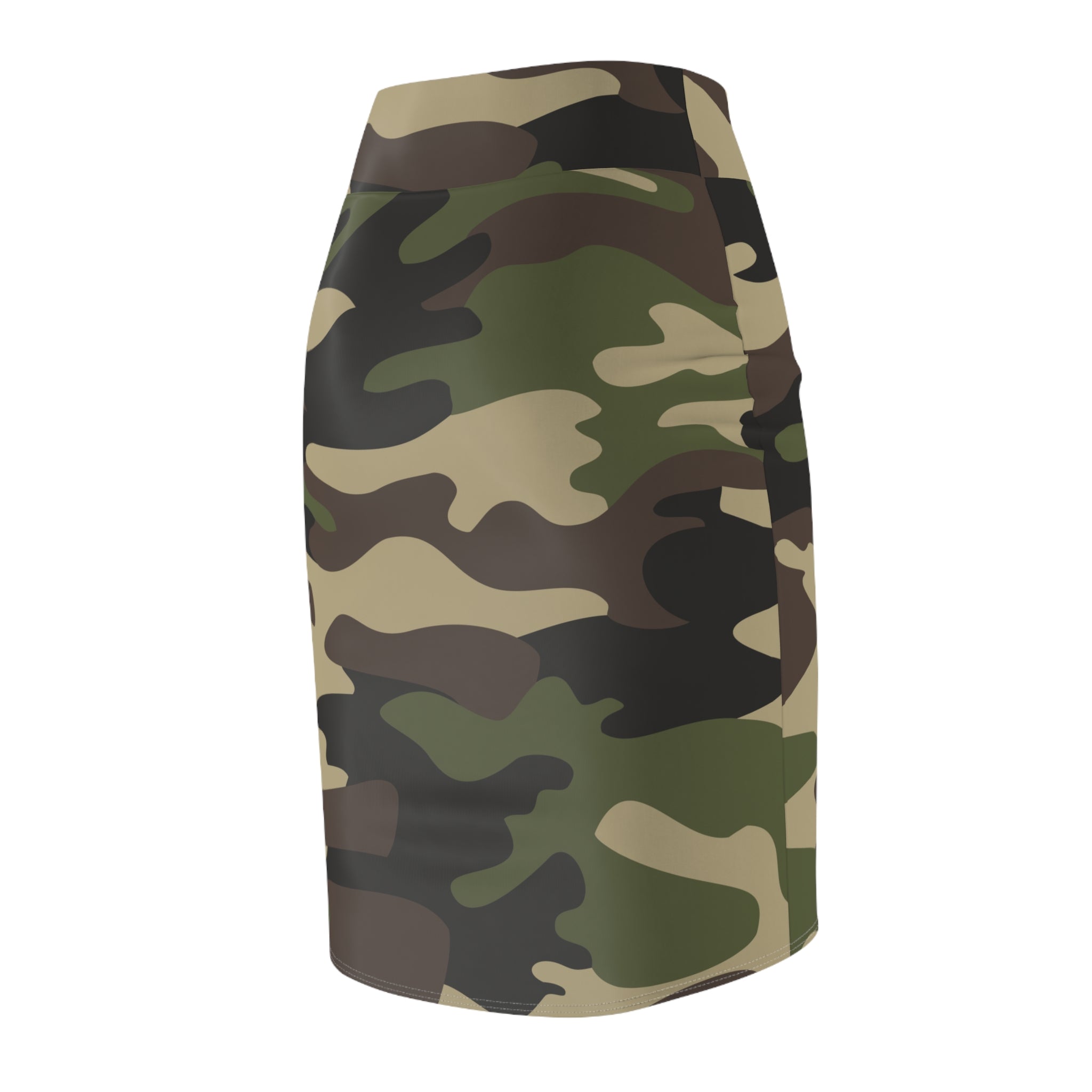 Camo Mini Skirt | Pencil Cut | Classic Green Camo Colors