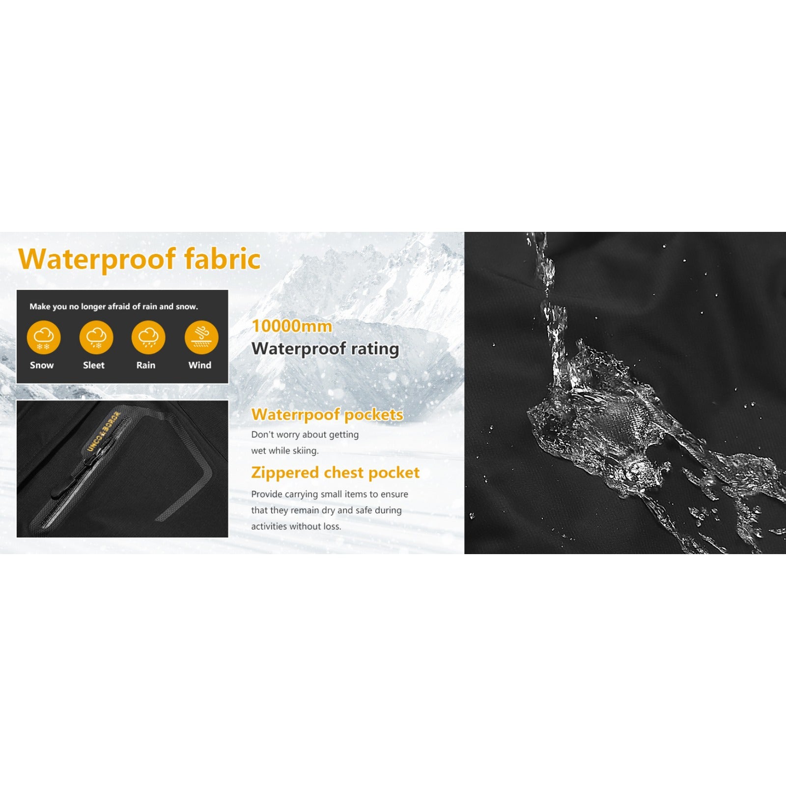 Men's Designer Ski Jacket | Warm Fleece with Detachable Hood Camo Colors