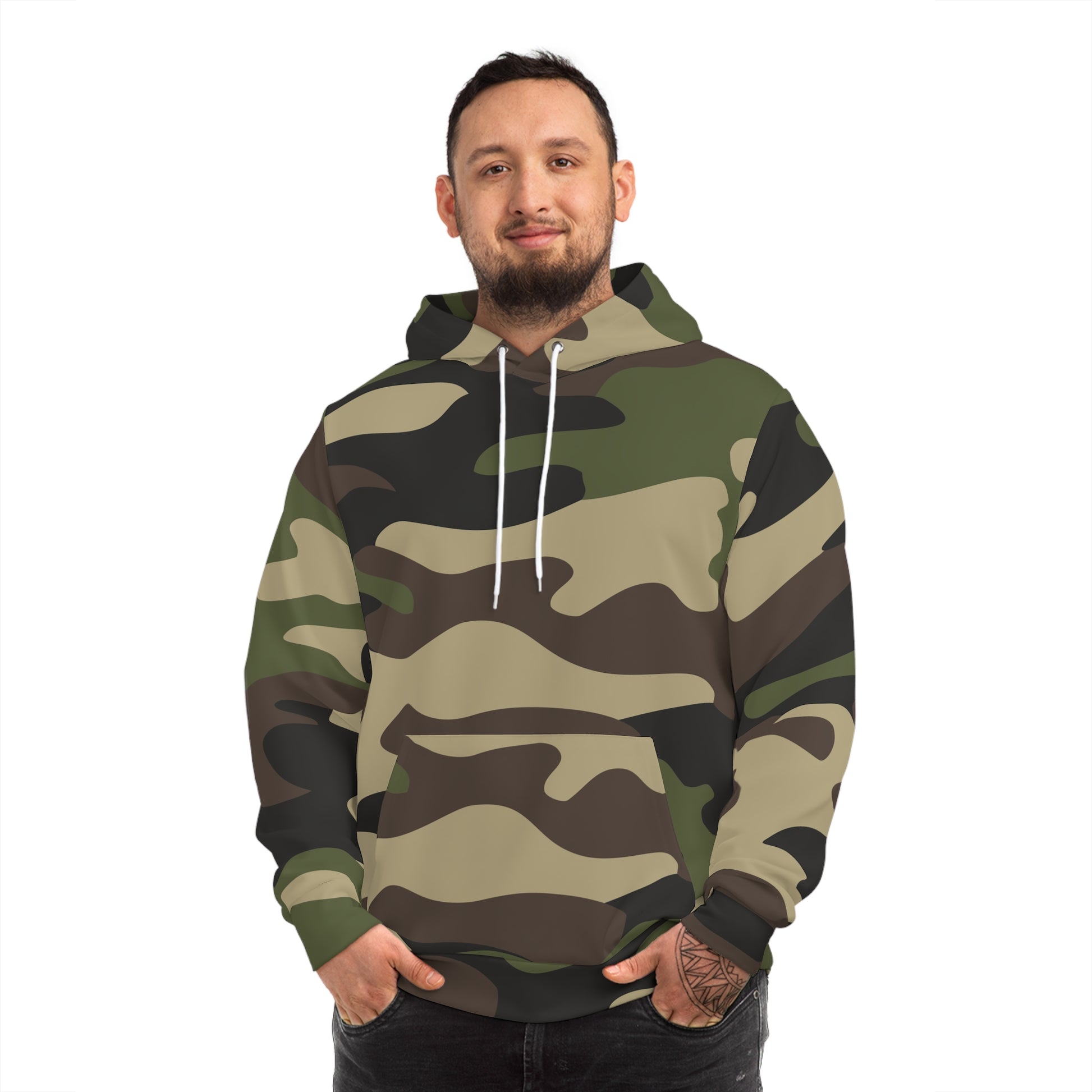 Green Camo Hoodie | Classic Military Style | Camo Colors