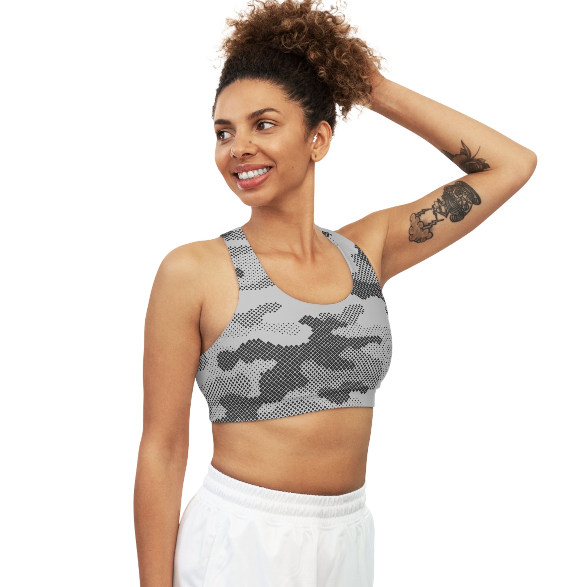 Camo Bra | Gray Digital Camouflage Camo Colors
