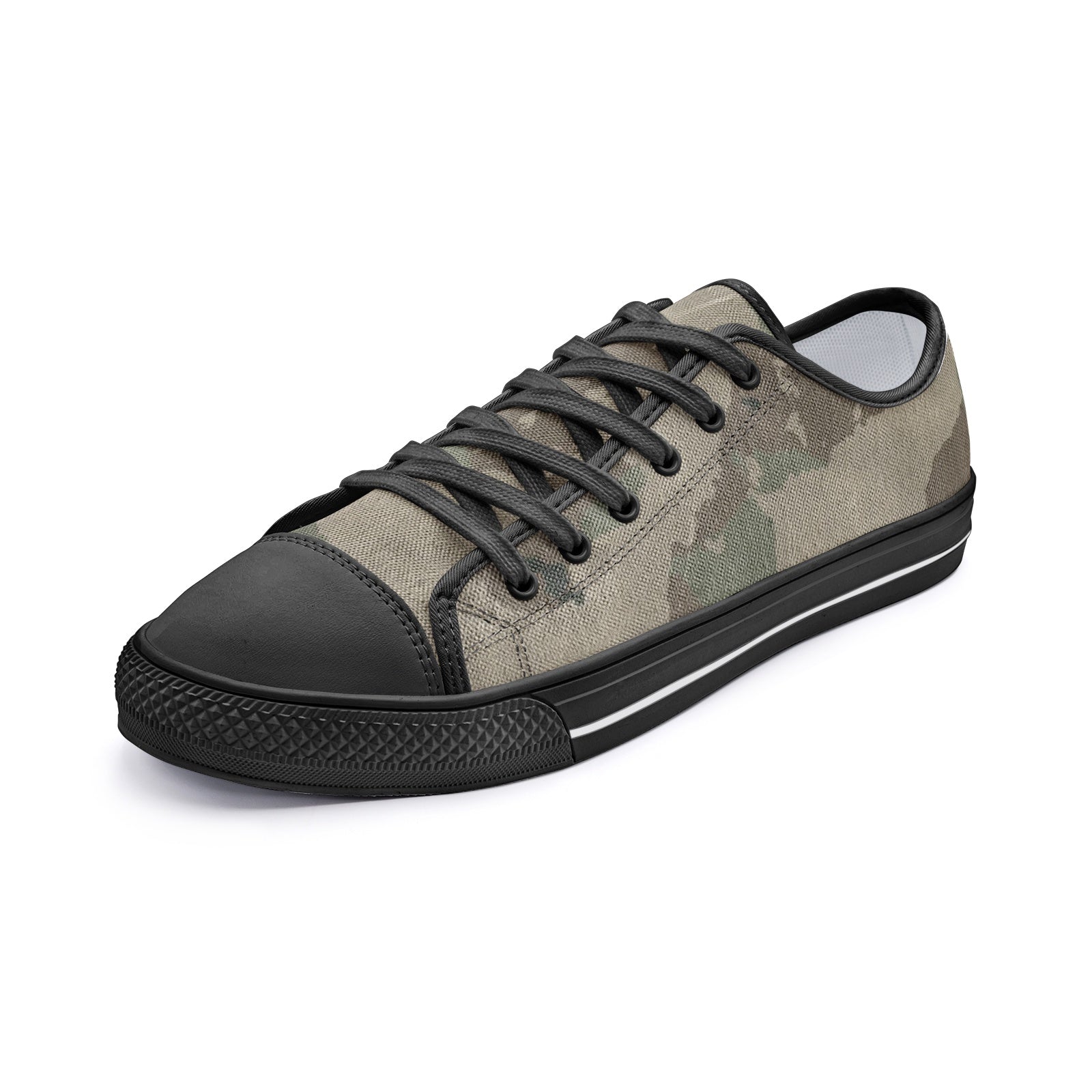 Camo Shoes | Low Top Canvas | Dirty Brown Camouflage Camo Colors