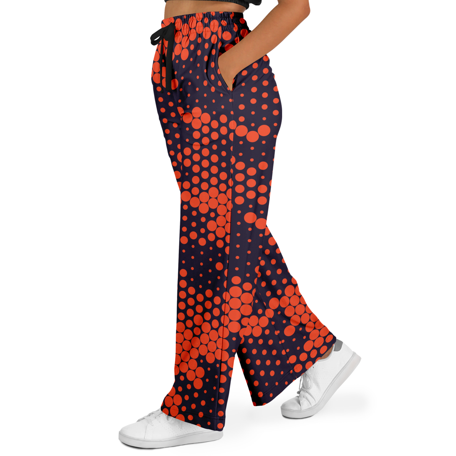 Camo Wide Leg Pants | Orange & Blue Digital Camouflage Camo Colors