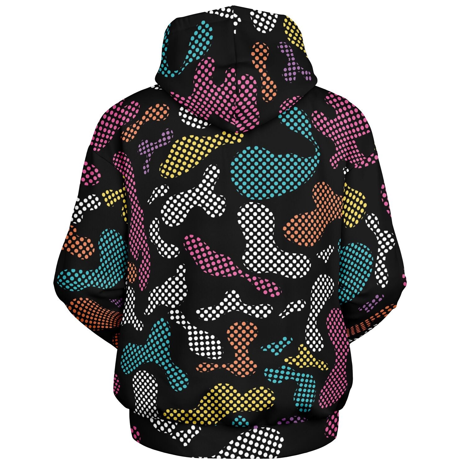 Black Oversized Hoodie | Pixel Camouflage in PInk and Yellow | Camo Colors